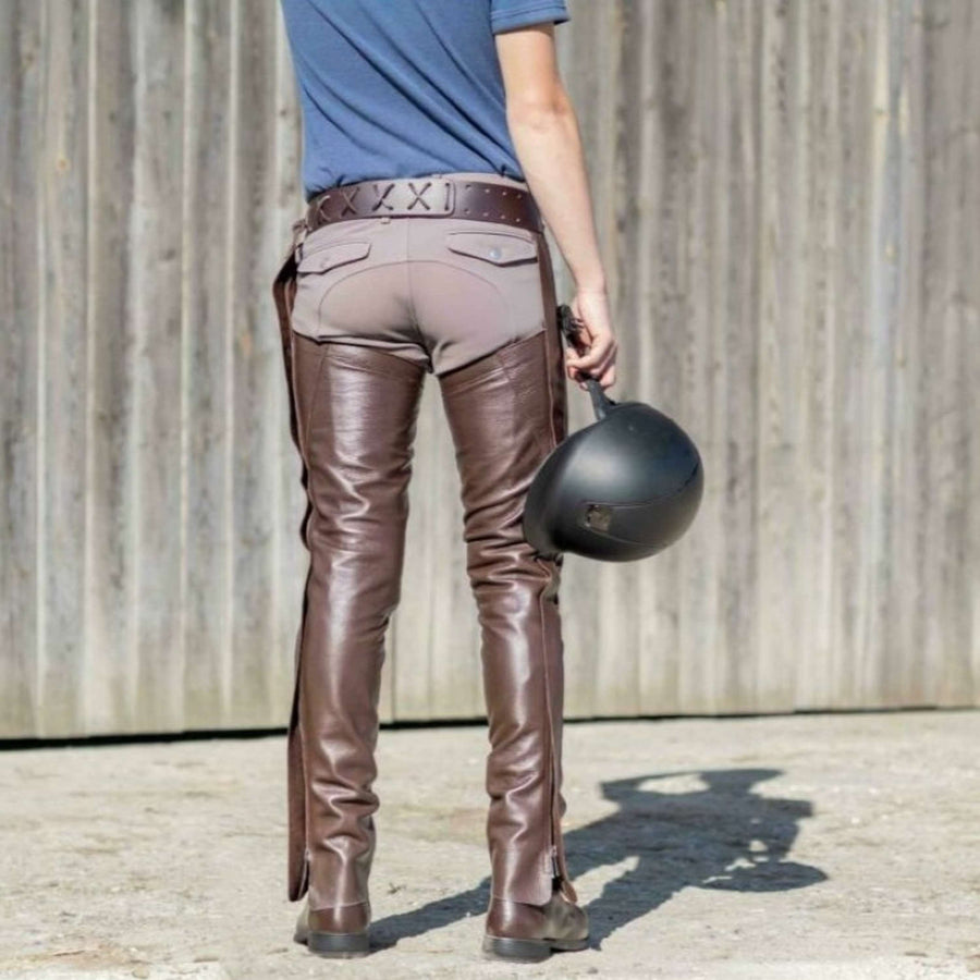 Dyon Long Leather Chaps Standard Brown