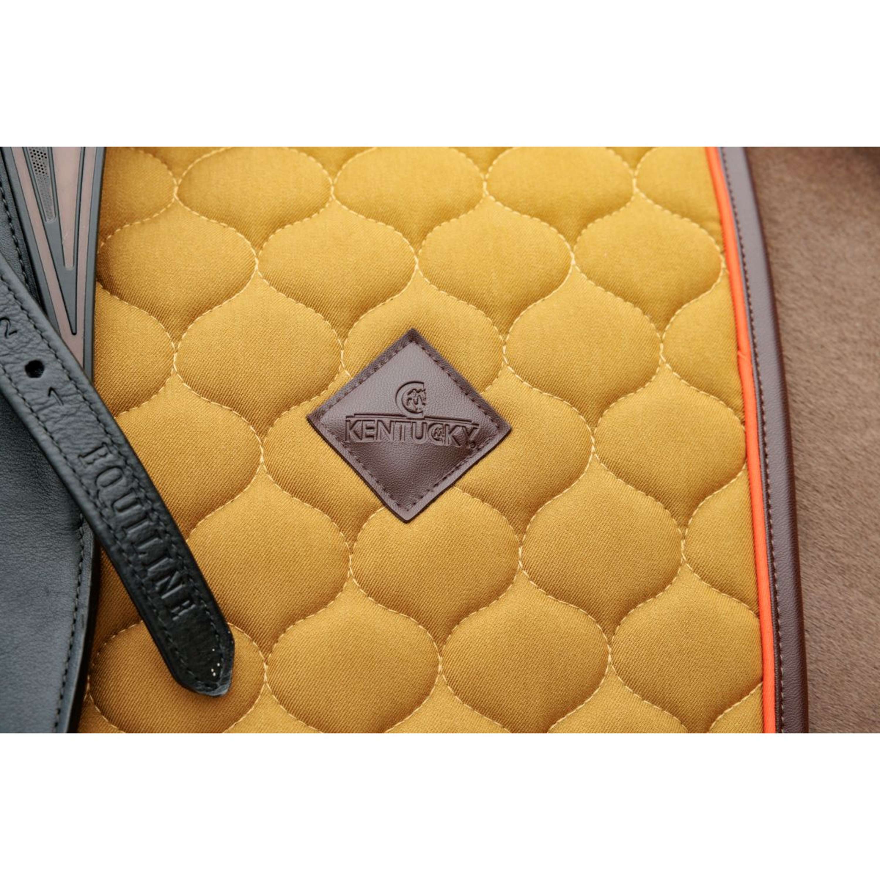 Kentucky Horsewear Saddlepad Onion Quilt Leather Neon Dressage Kaki