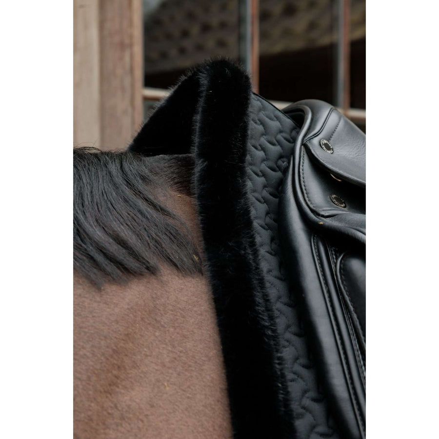 Kentucky Horsewear Saddlepad Fake Fur Onion Quilt Dressage Black
