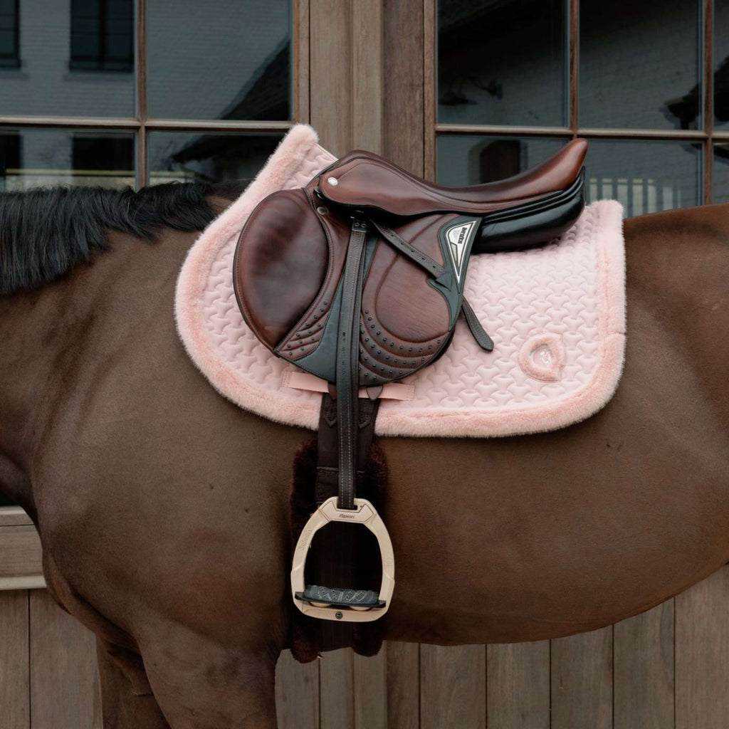 Kentucky Horsewear Saddlepad Fake Fur Onion Quilt Jumping Old Rose