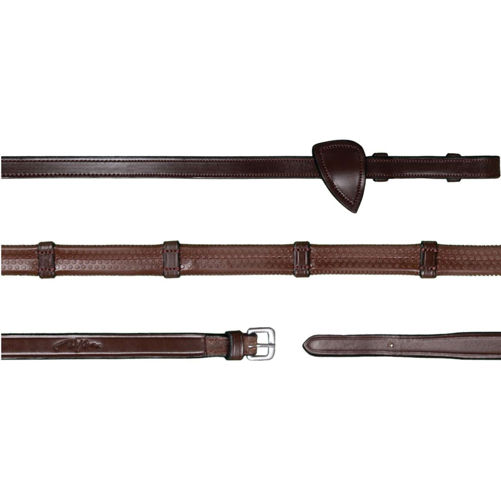 Dyon Reins 7 Loops New English Collection 1/2 Rubber Brown