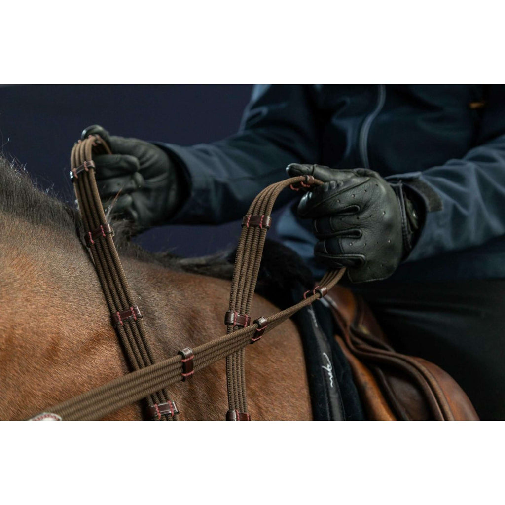 Dyon Reins 9 Loops New English Collection 5/8 Rubber Brown