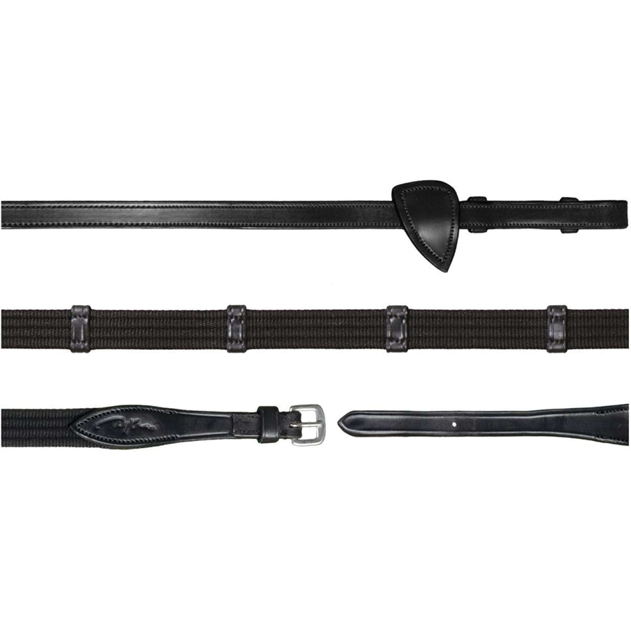 Dyon Reins 9 Loops New English Collection 5/8 Rubber Black