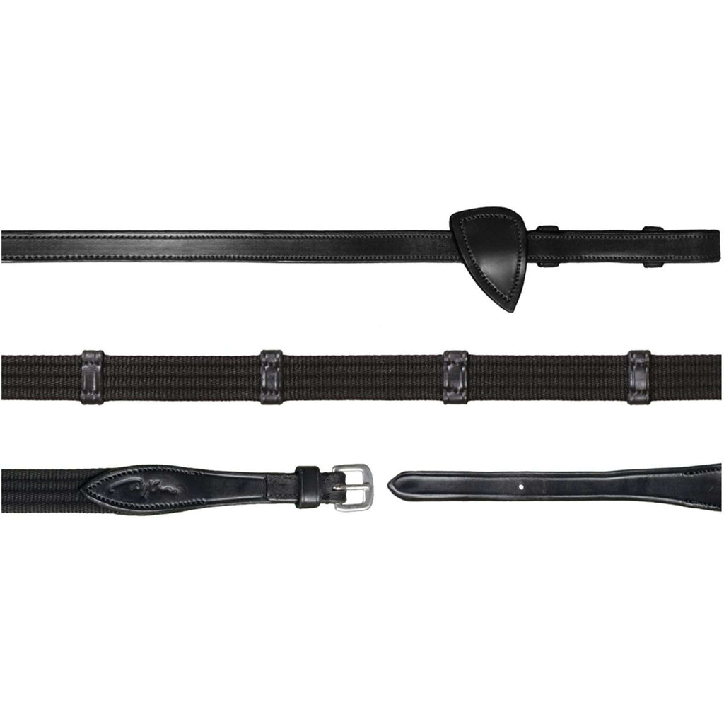 Dyon Reins 9 Loops New English Collection 5/8 Rubber Black