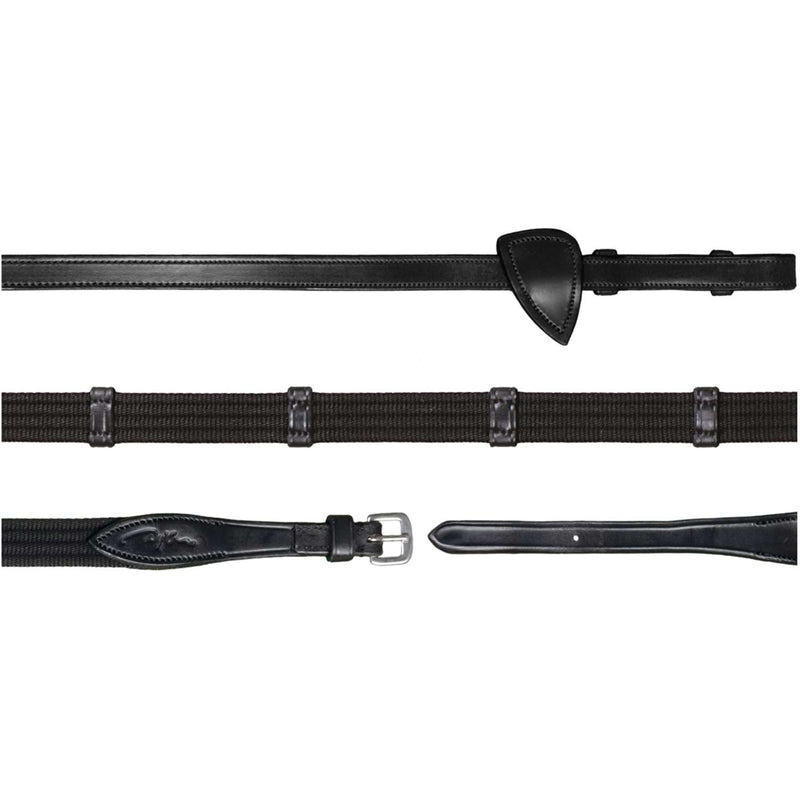 Dyon Reins 9 Loops New English Collection 5/8 Rubber Black