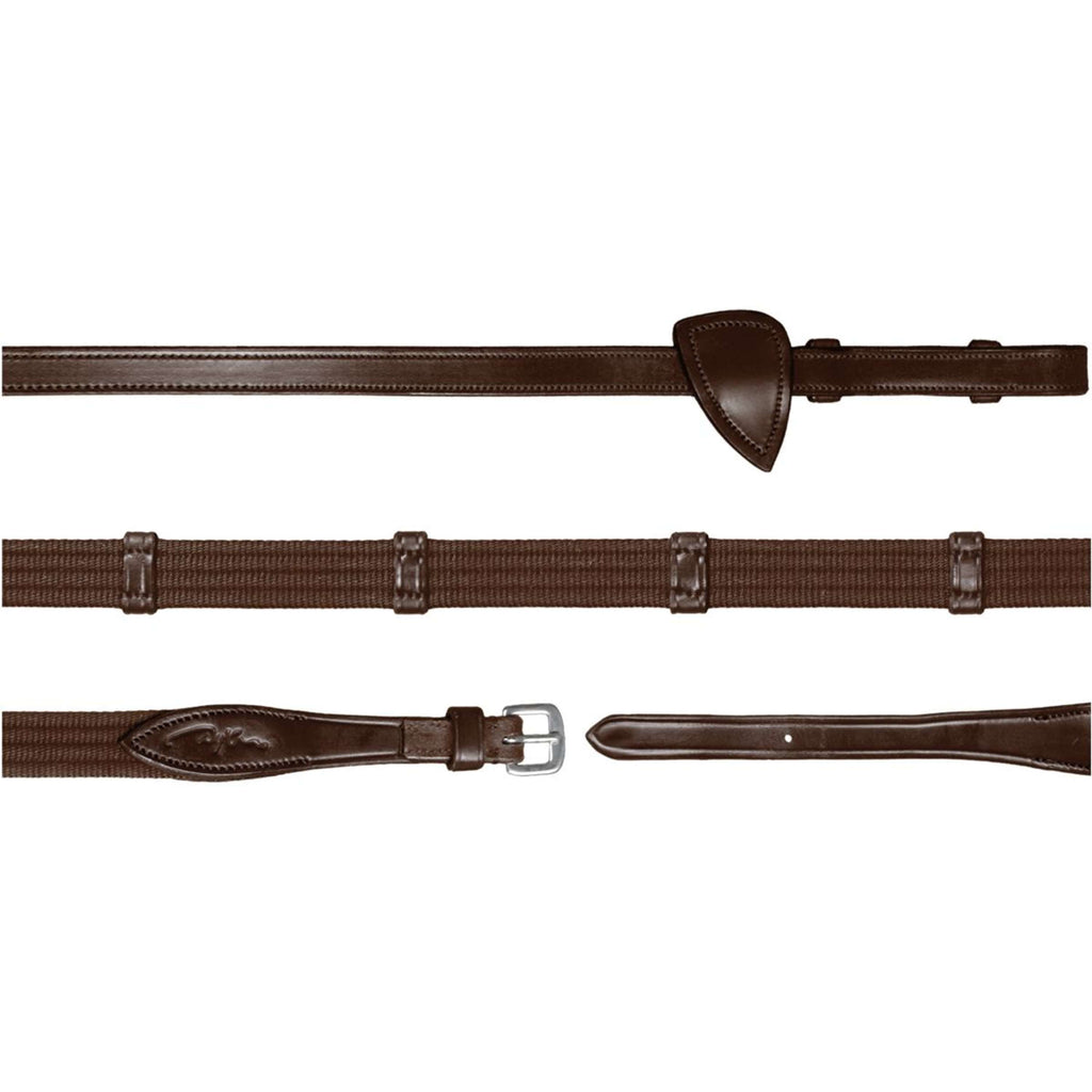 Dyon Reins 9 Loops New English Collection 5/8 Rubber Brown