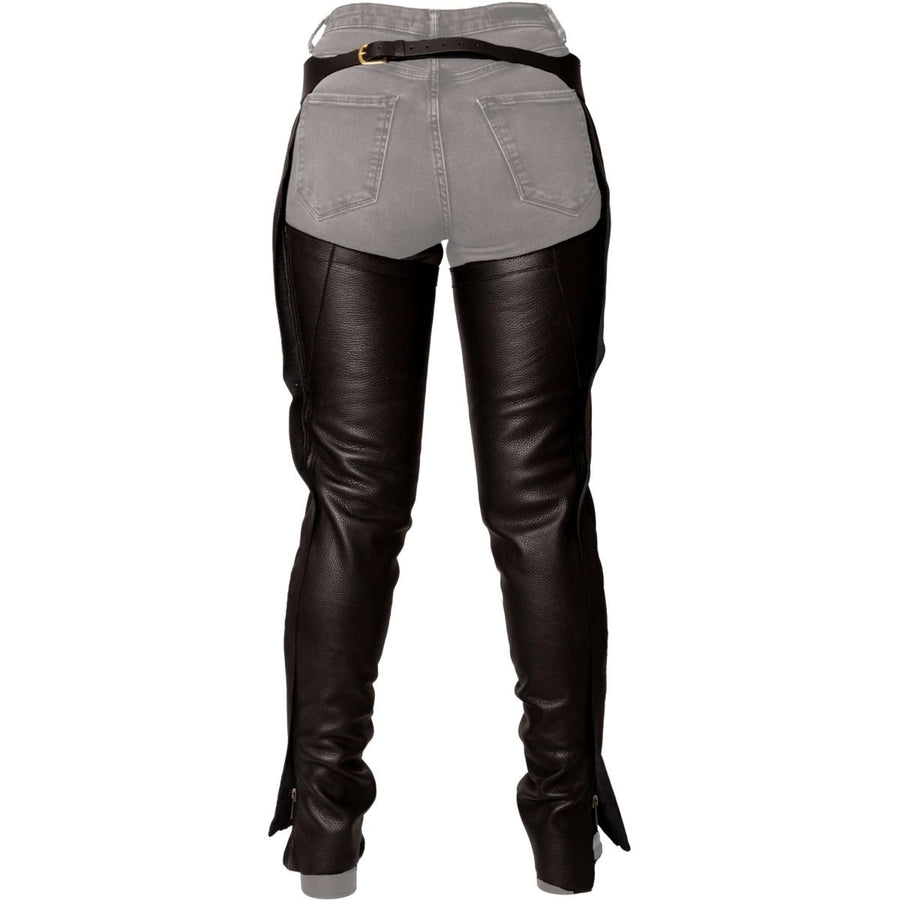Dyon Long Leather Chaps Standard Black