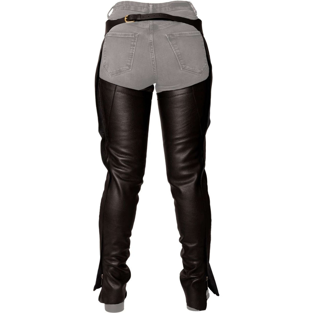 Dyon Long Leather Chaps Standard Black