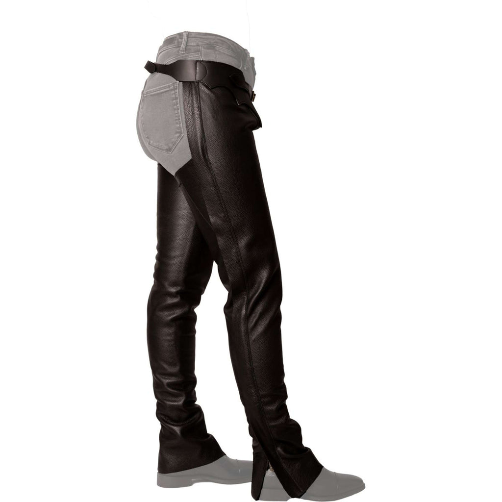 Dyon Long Leather Chaps Standard Black