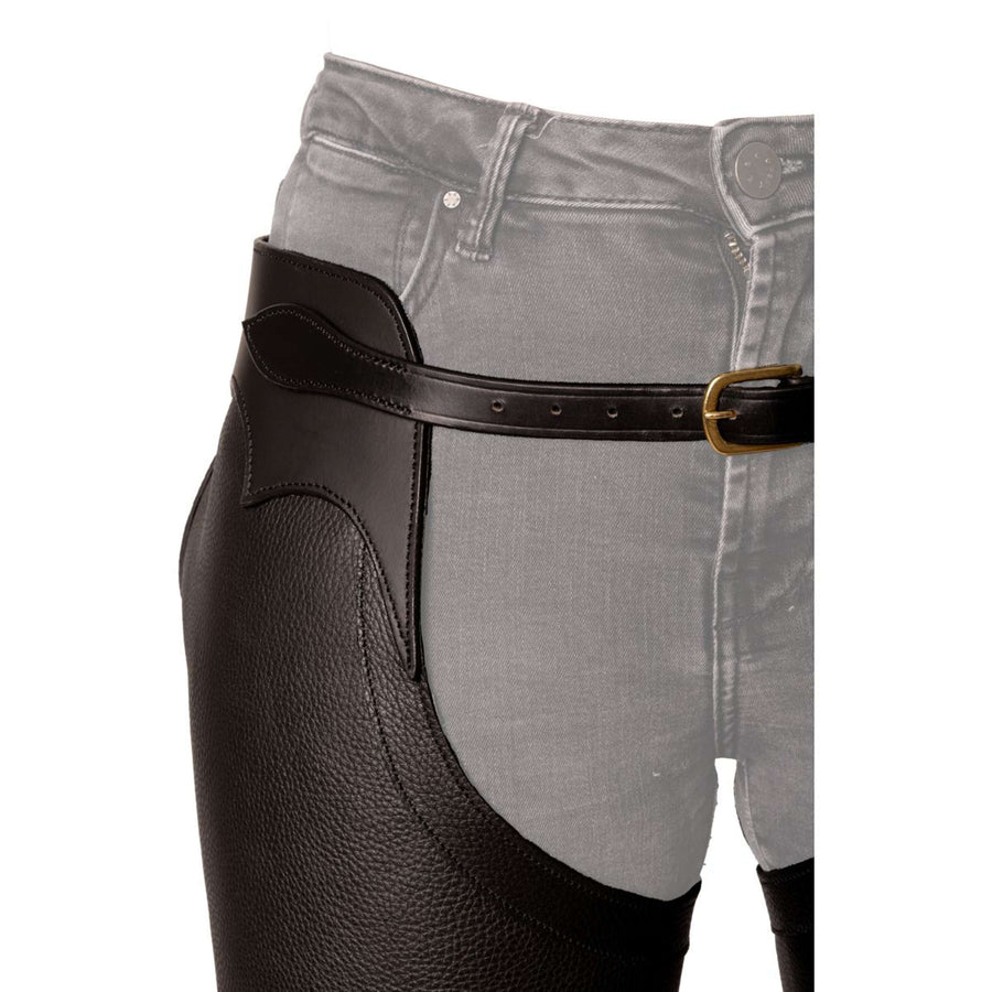Dyon Long Leather Chaps Standard Black