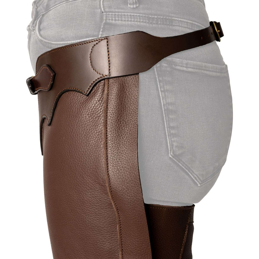 Dyon Long Leather Chaps Standard Brown