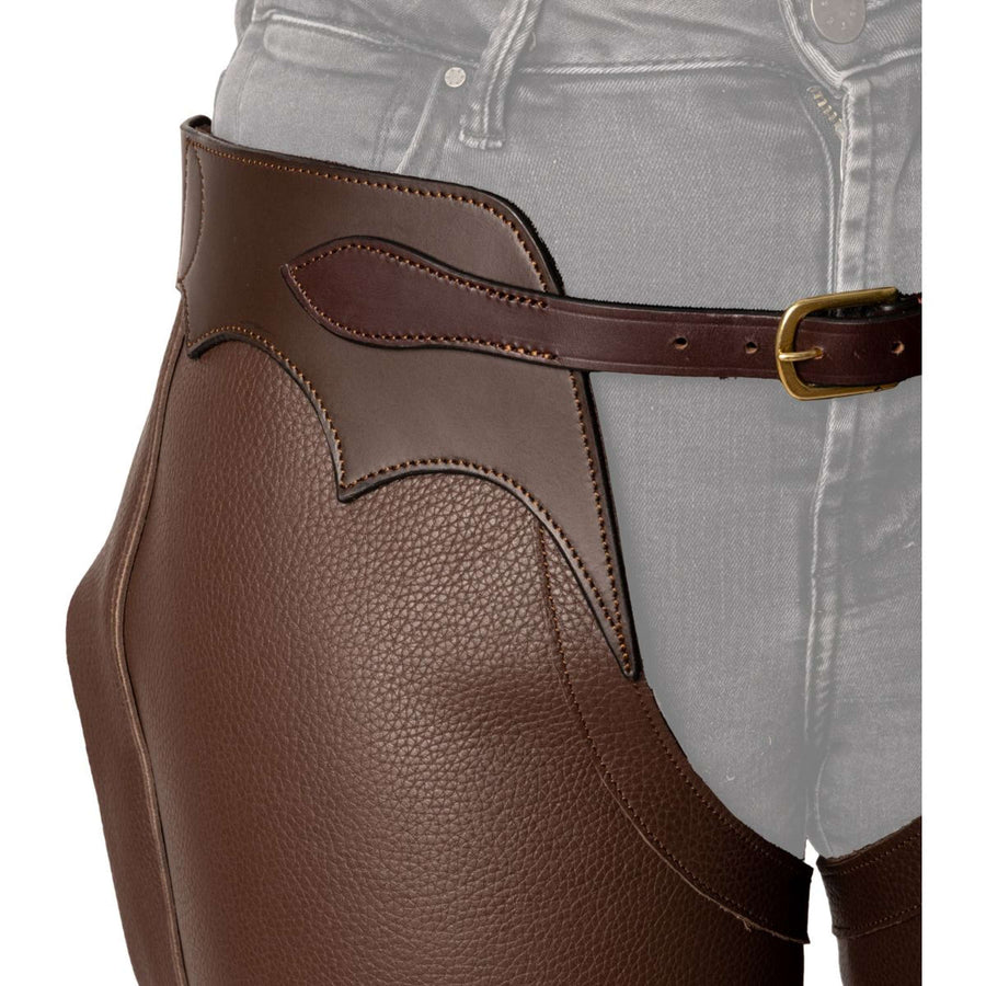 Dyon Long Leather Chaps Standard Brown