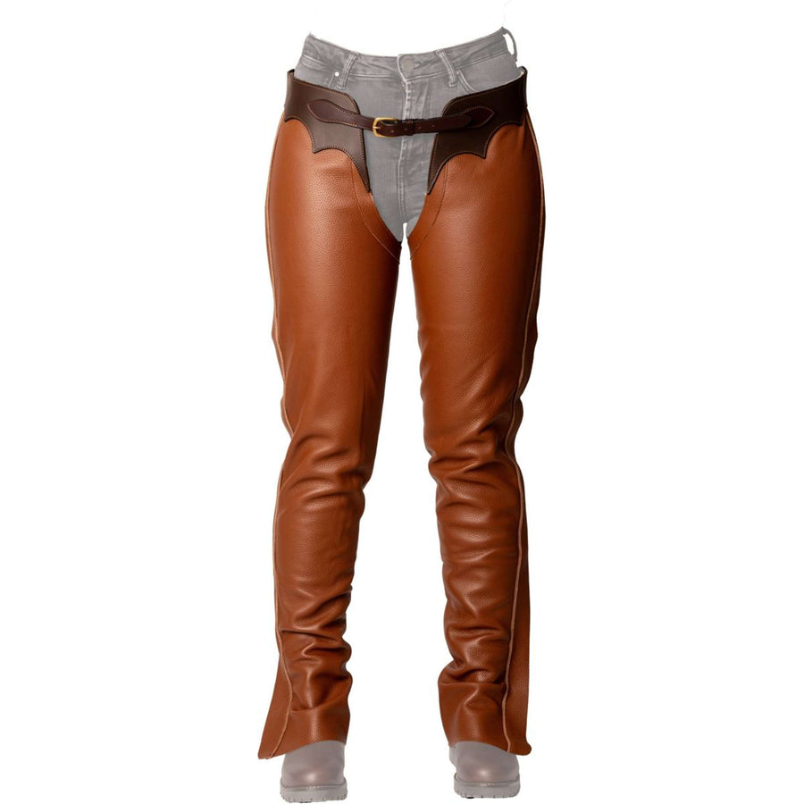 Dyon Long Leather Chaps Standard Cognac