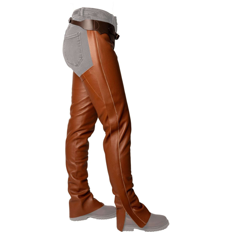 Dyon Long Leather Chaps Standard Cognac