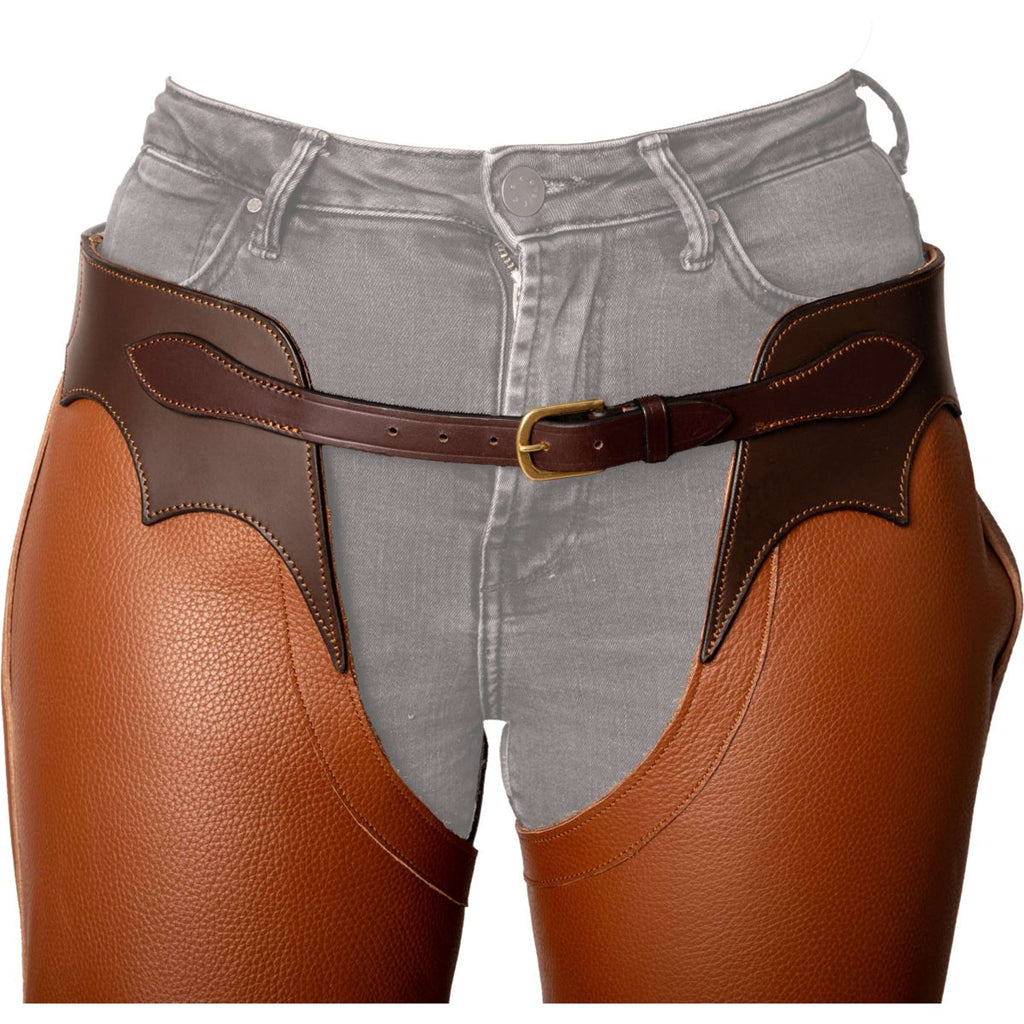 Dyon Long Leather Chaps Standard Cognac