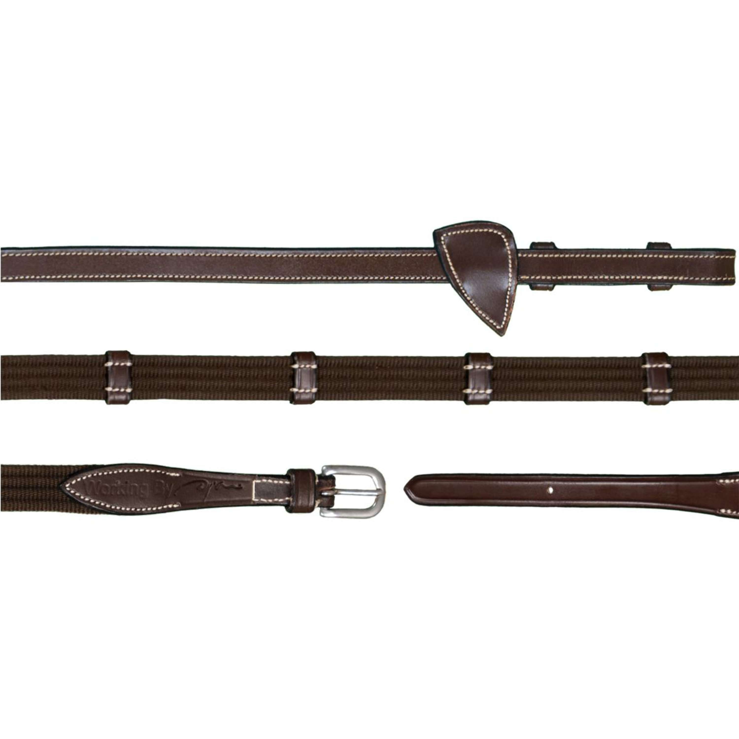 Dyon Reins 9 Loops Working By Dyon 5/8 Rubber Brown