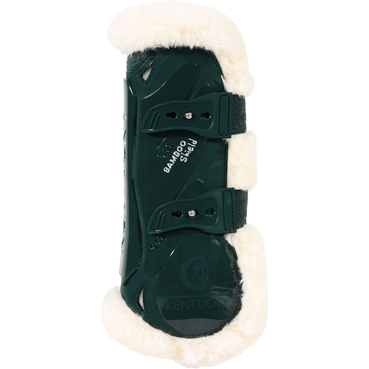 Kentucky Horsewear Tendon Boots Bamboo Elastic Vegan Sheepskin Dark green