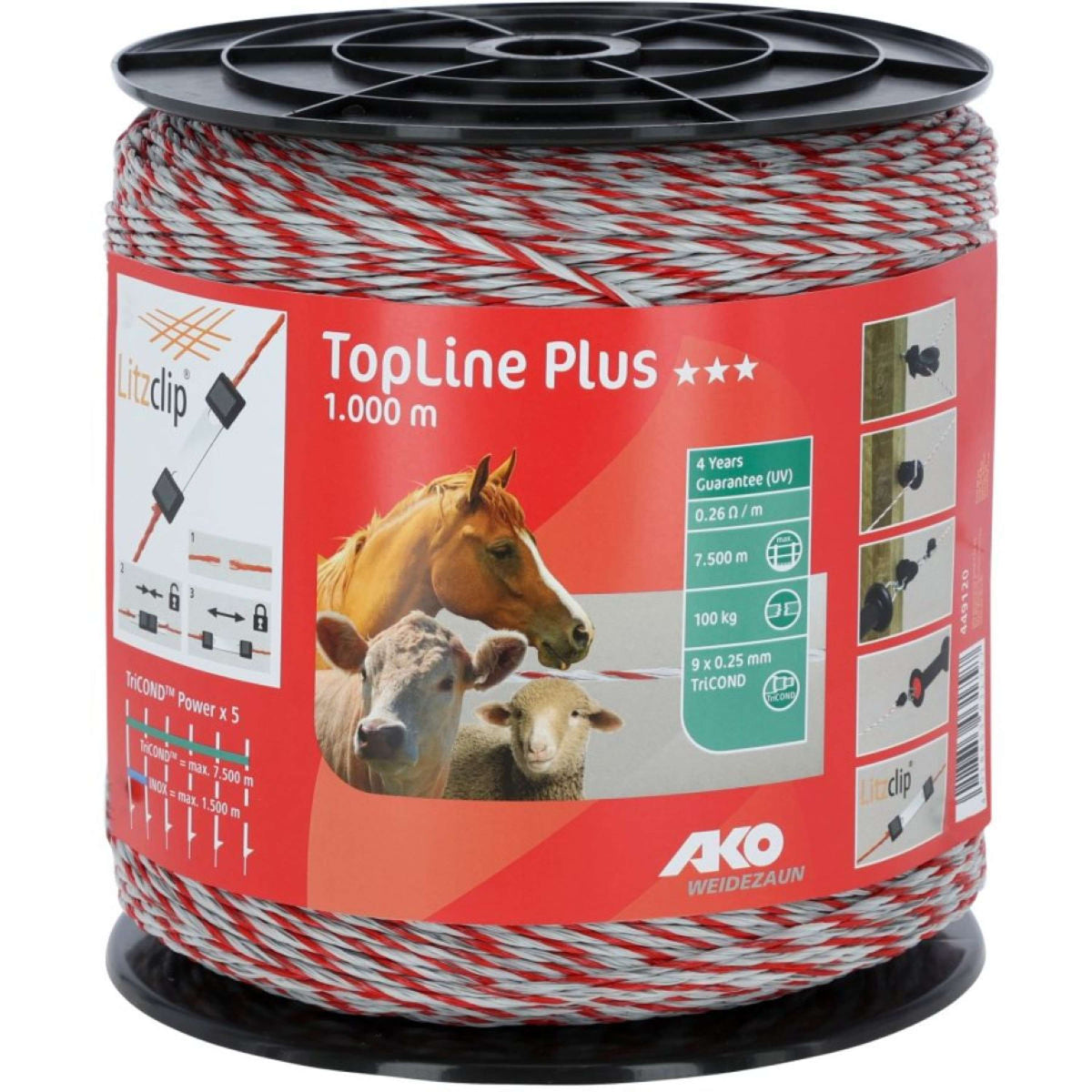 Ako Polywire Topline Plus White Red White Red