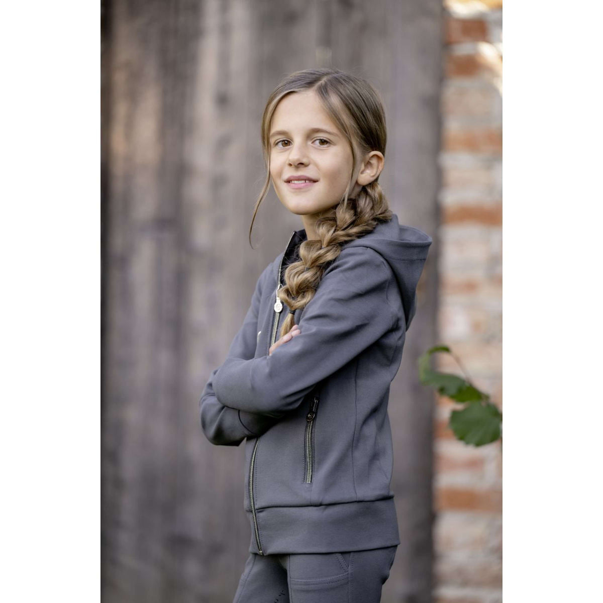 Covalliero Breeches + Zip-Hoodie Kids Graphite