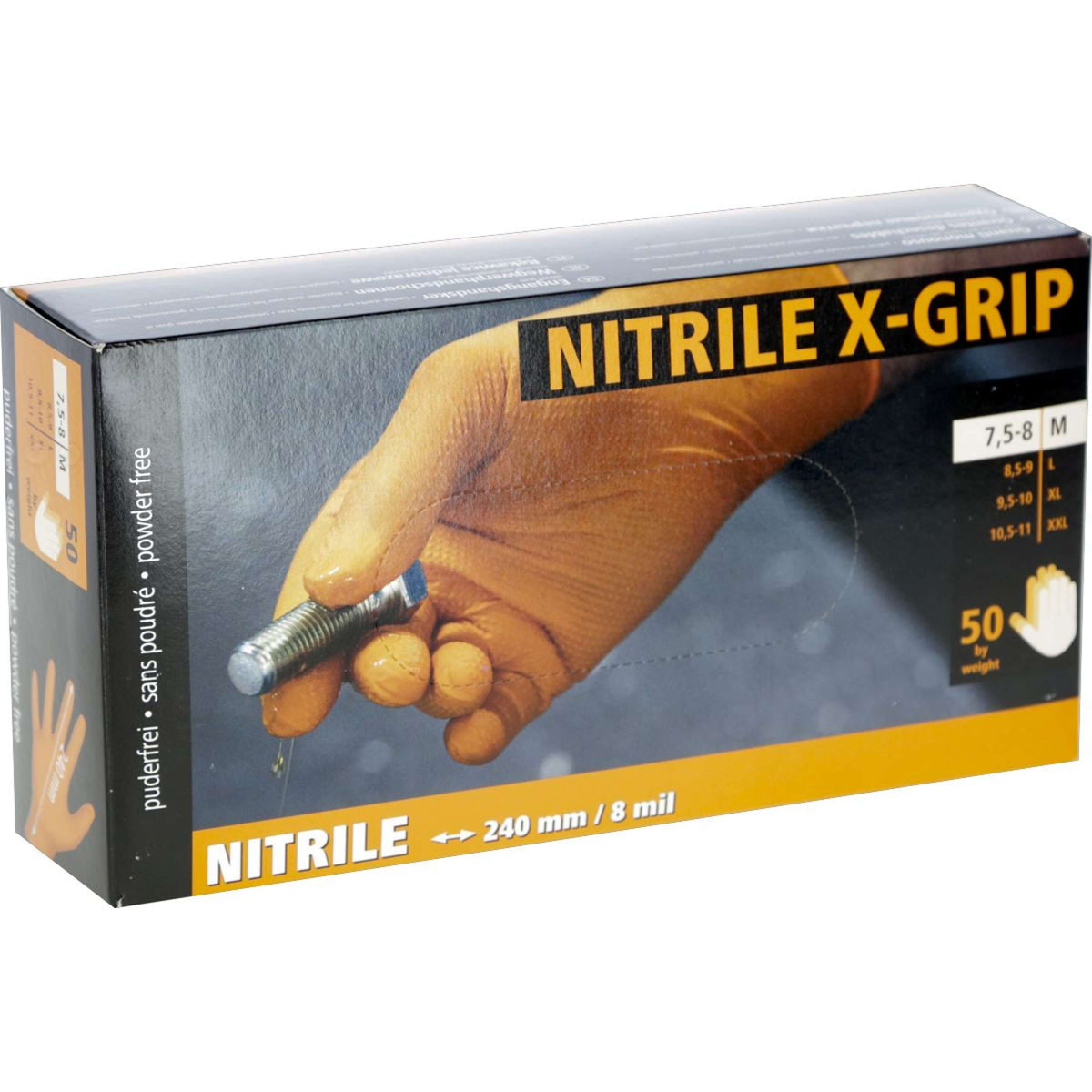 Kerbl Disposable Gloves Nitril X-Grip 50 Pieces Orange