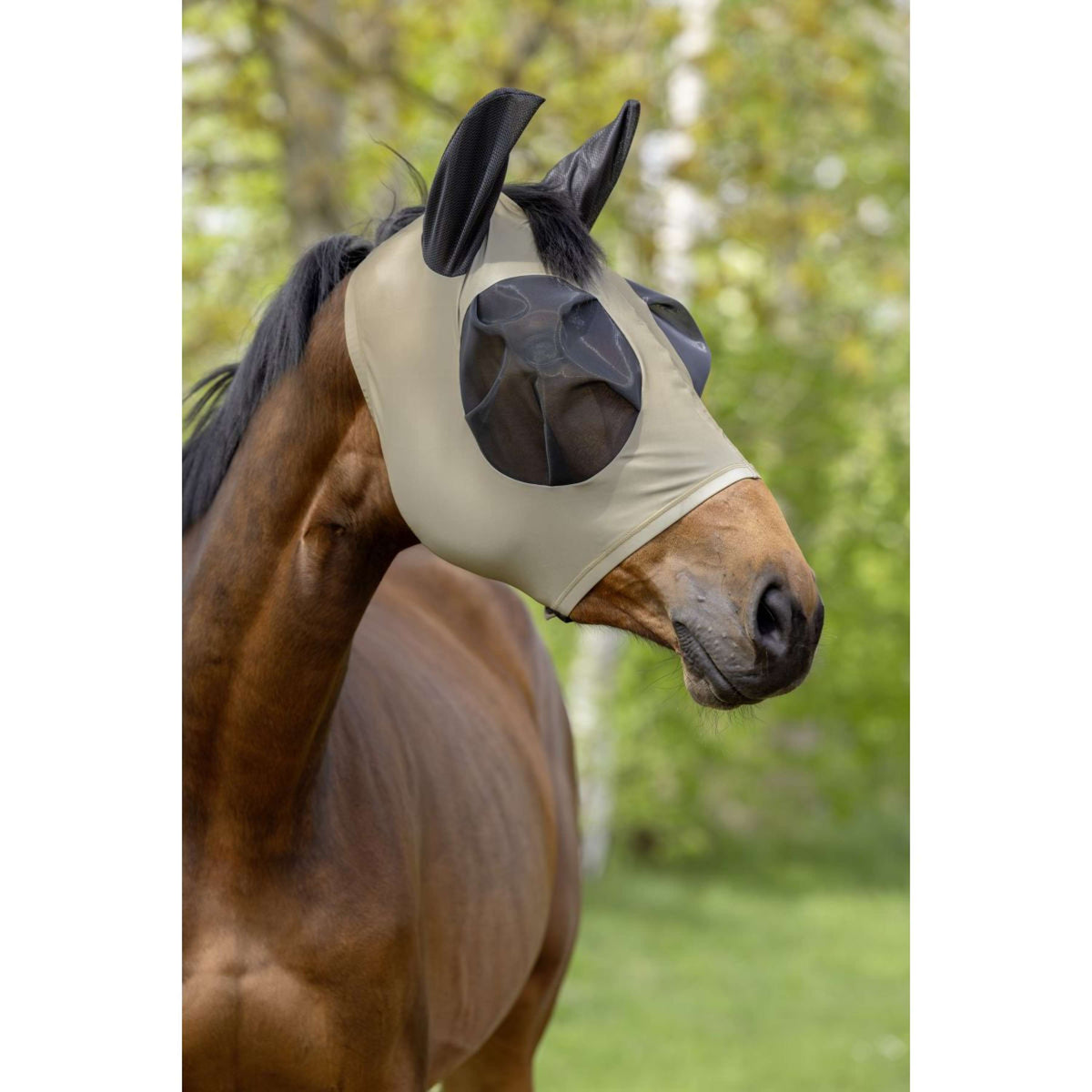 Covalliero Fly Mask FinoStretch Walnut