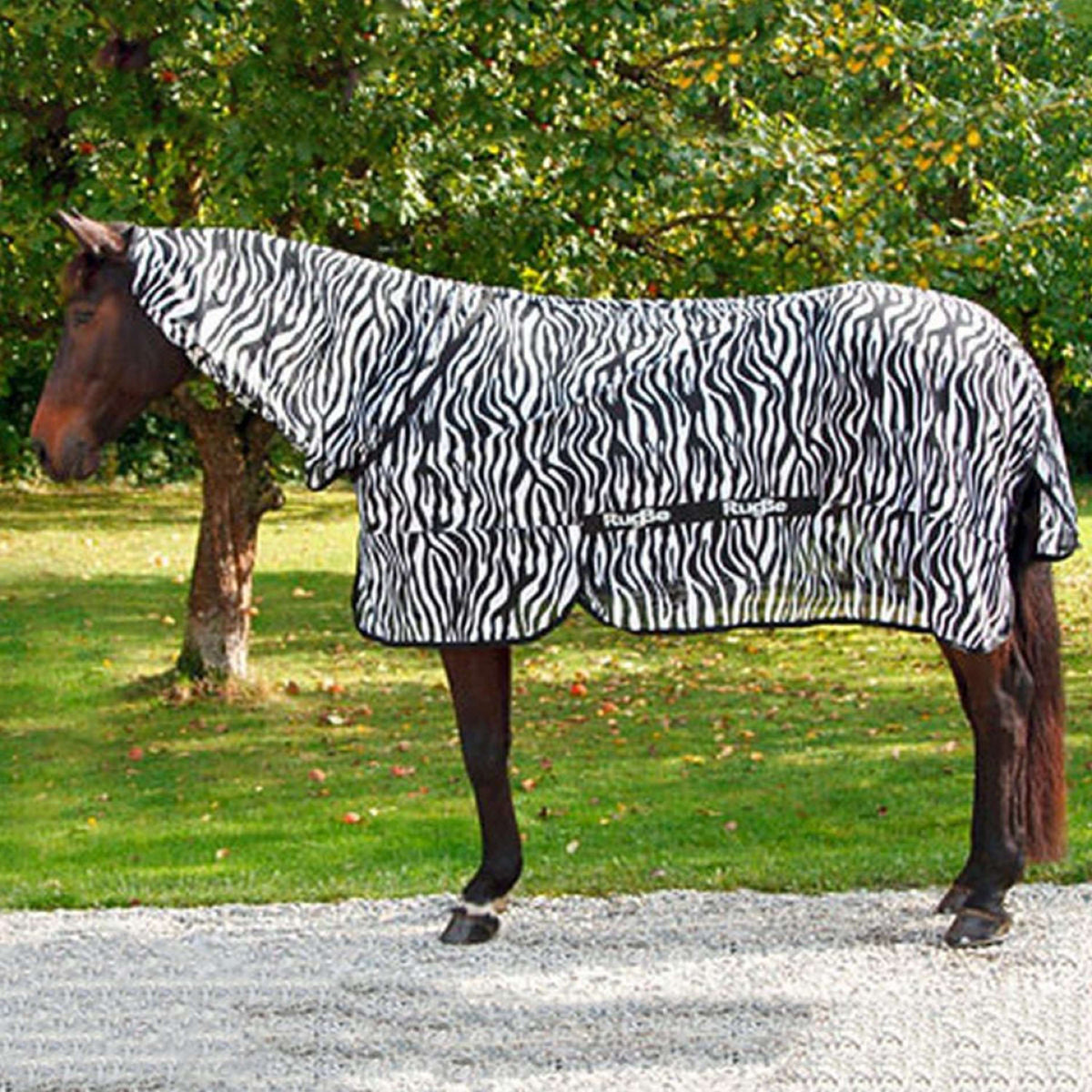 RugBe by Covalliero Fly Rug with a Hood Zebra