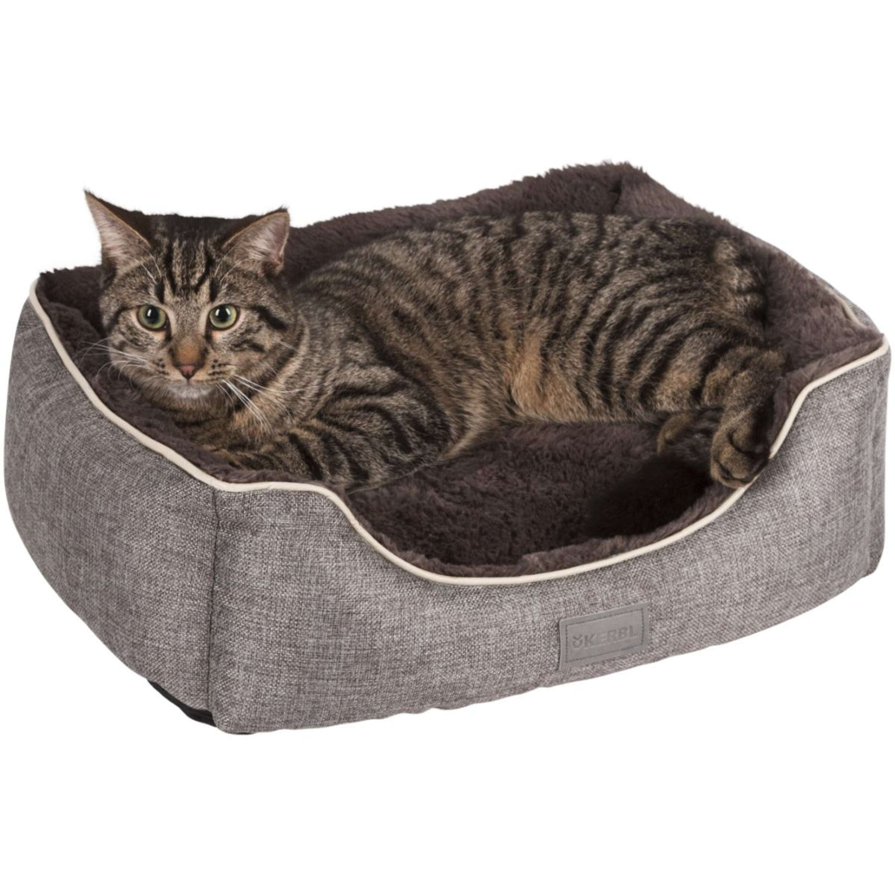 Kerbl Plush Bed Samuel Silver/Dark Grey