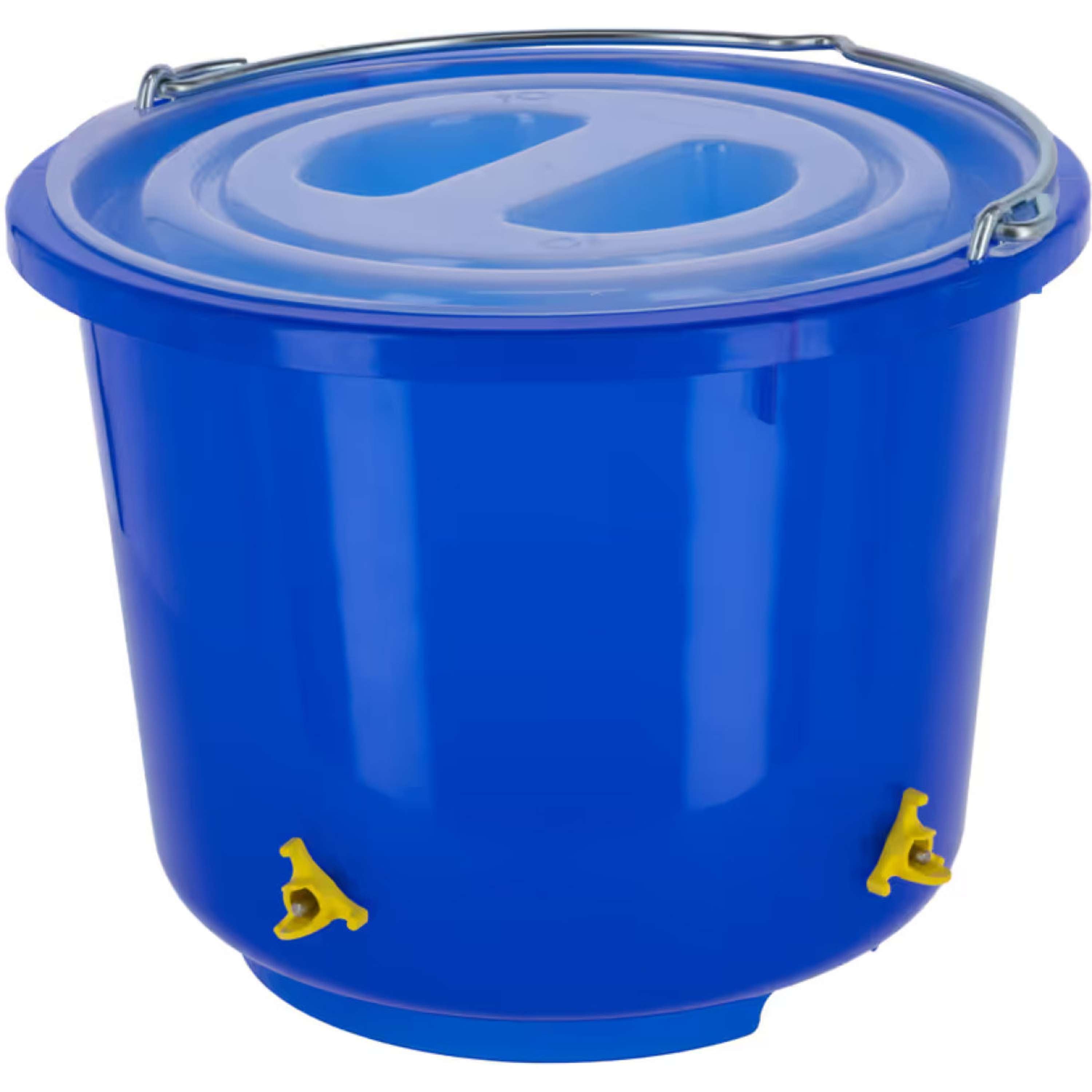 Kerbl Poultry Drinking Bucket with 4 nipple drinkers Blue