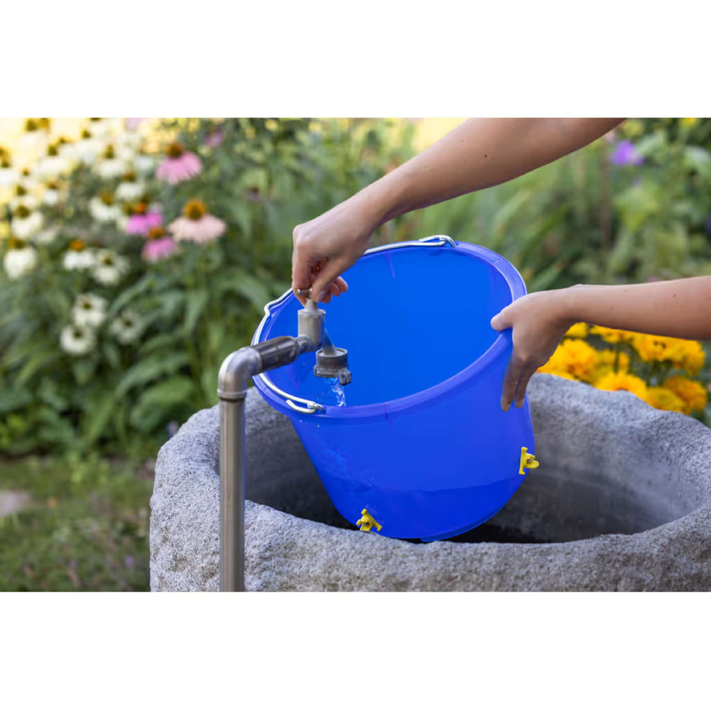 Kerbl Poultry Drinking Bucket with 4 nipple drinkers Blue
