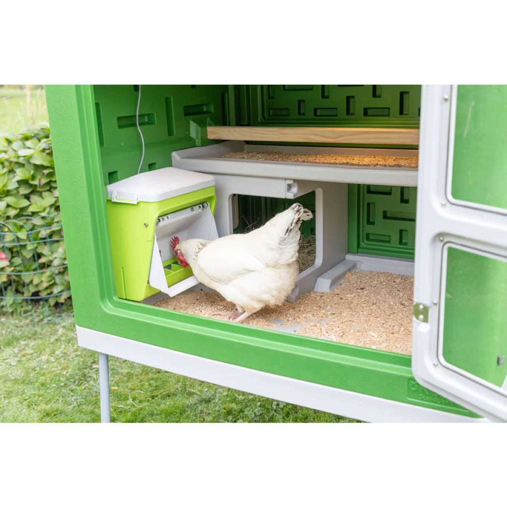 Kerbl Feeder with Protective Flap Green