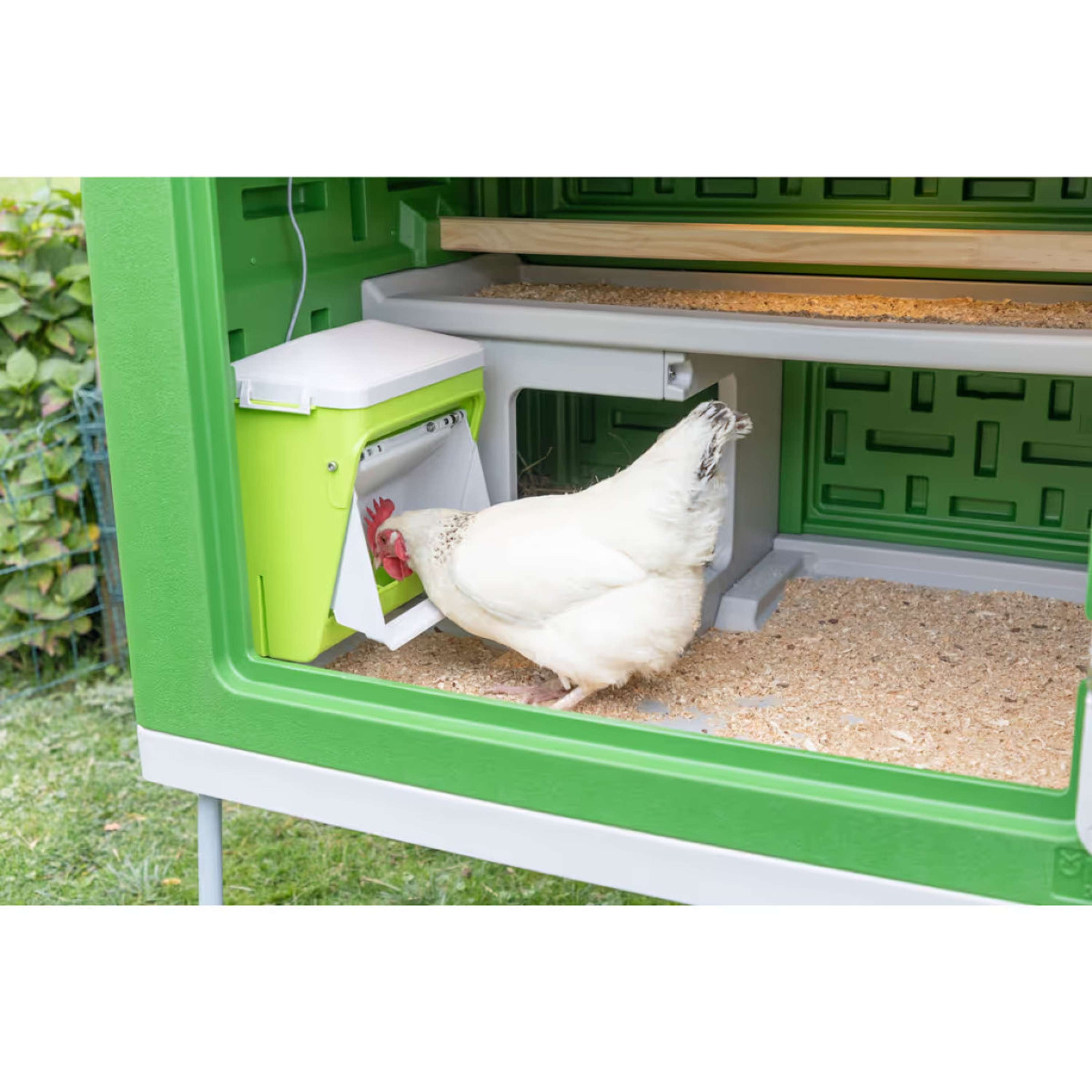 Kerbl Feeder with Protective Flap Green