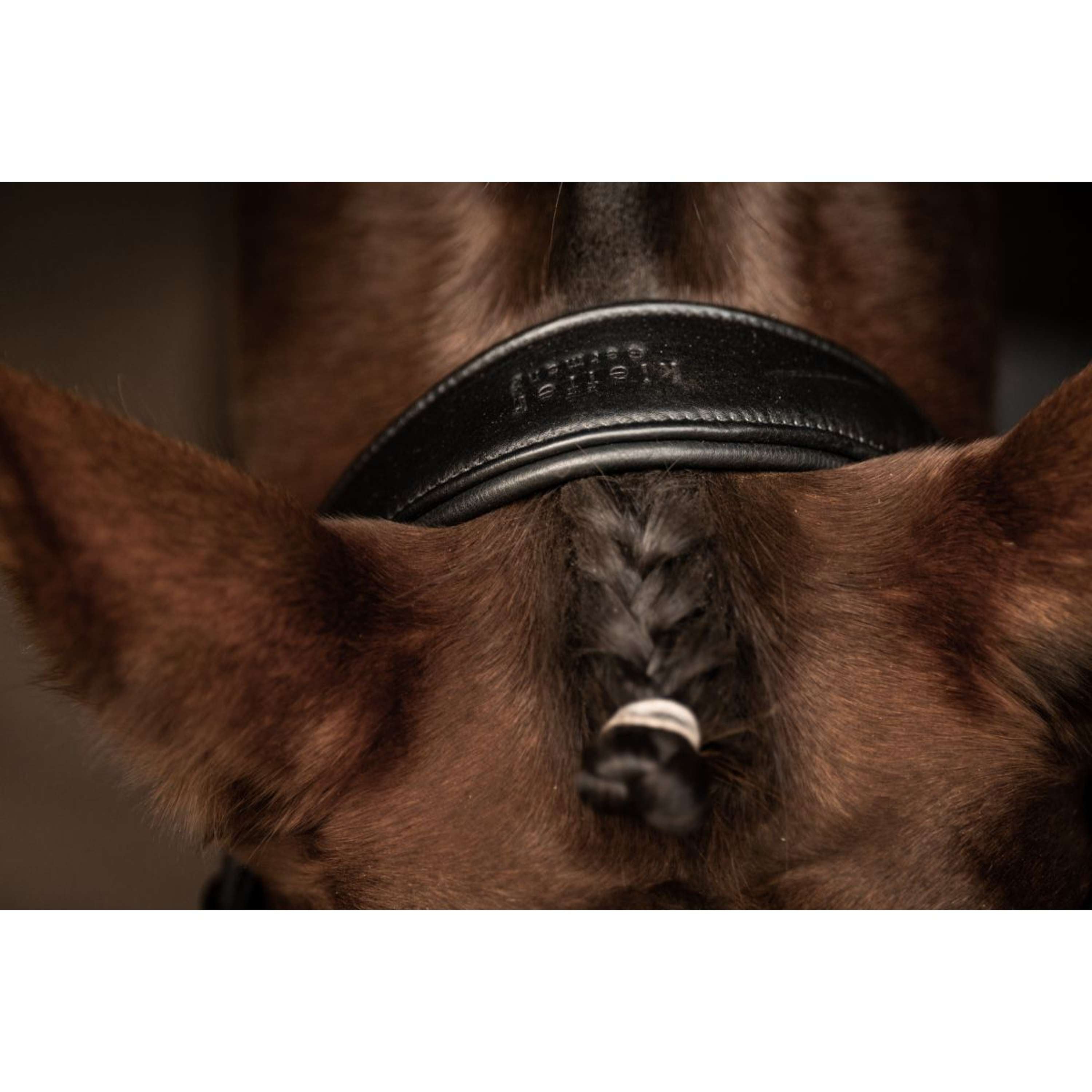 Kieffer Snaffle Bridle Ultrasoft Sue With Crystals Brown/Light Grey