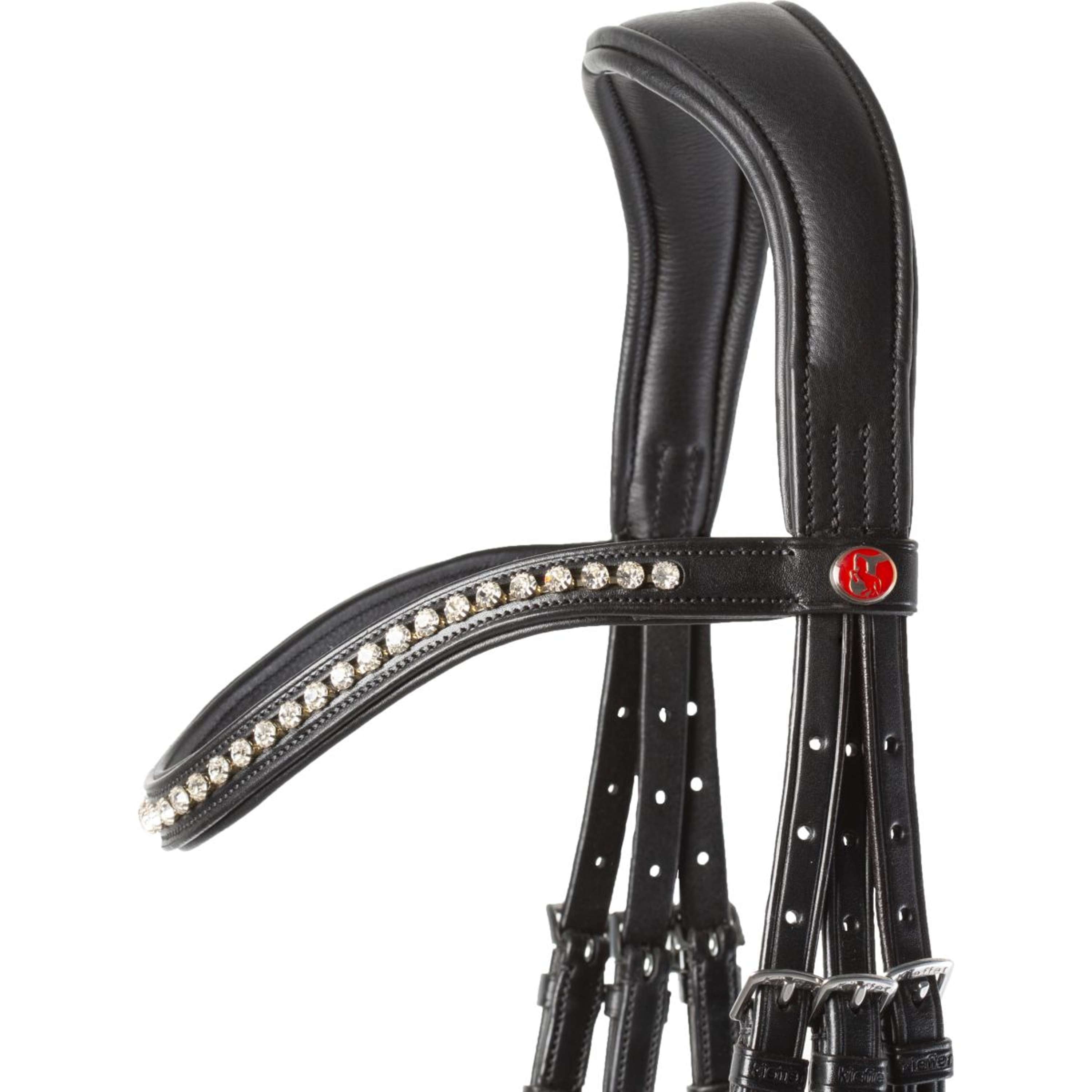 Kieffer Snaffle Bridle Ultrasoft Sue With Crystals Brown/Light Grey
