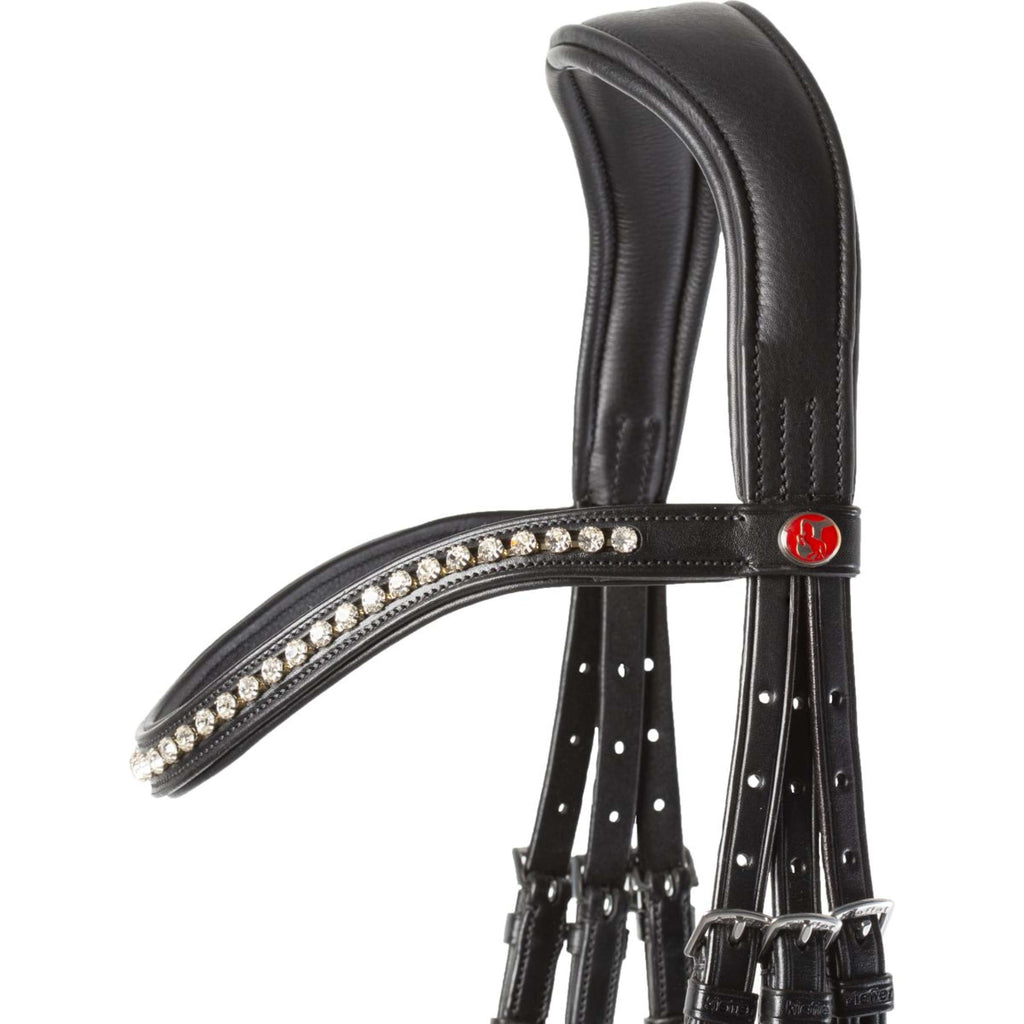 Kieffer Snaffle Bridle Ultrasoft Sue With Crystals Brown/Light Grey