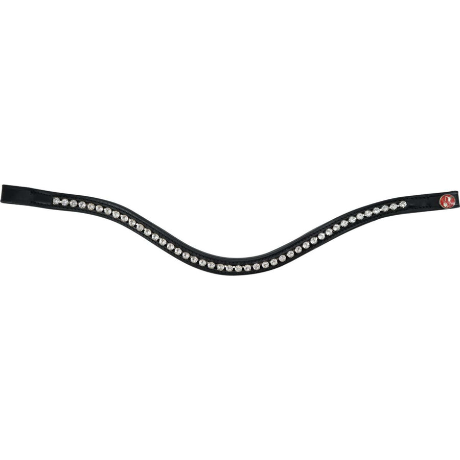 Kieffer Snaffle Bridle Comfort Paris English Noseband with Flash strap, Black Lined, Lak, 35mm Black/White