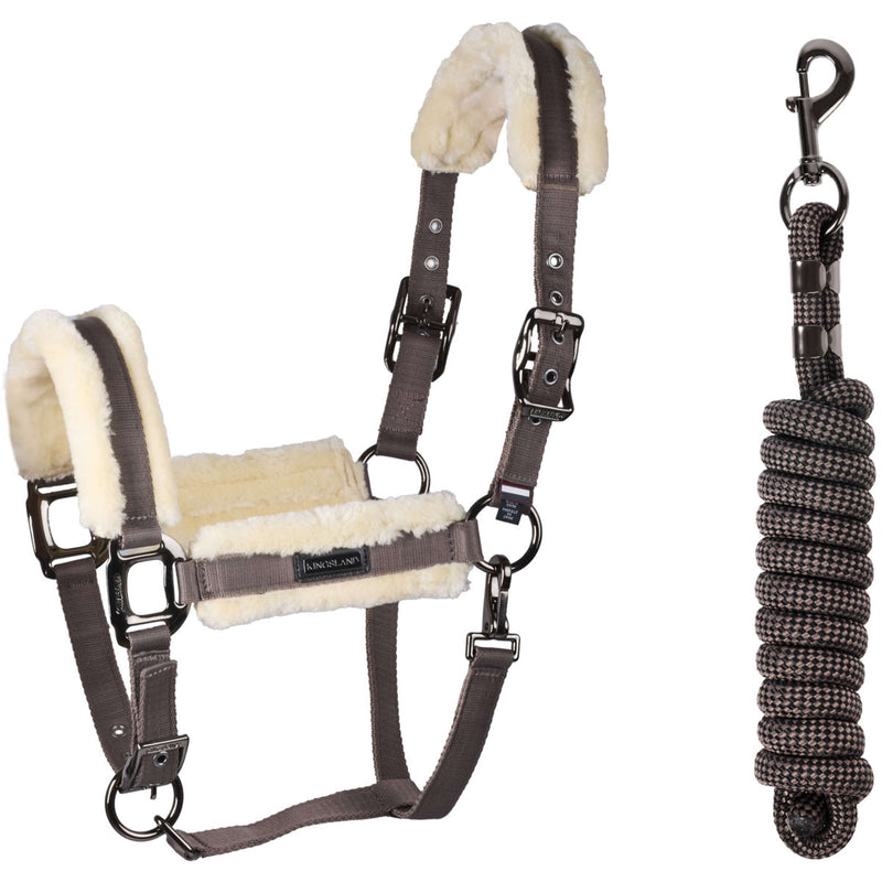 Kingsland Head Collar Set KLLexie with Fur Brown Iron