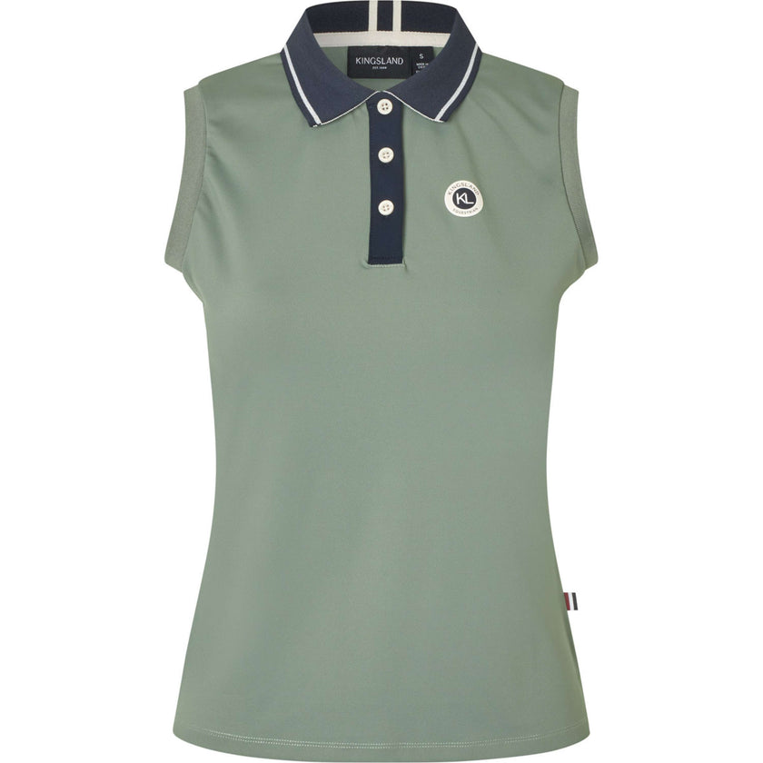 Kingsland Poloshirt KLLaura Sleeveless Green Agave Kingsland Poloshirt KLLaura Sleeveless Green Agave