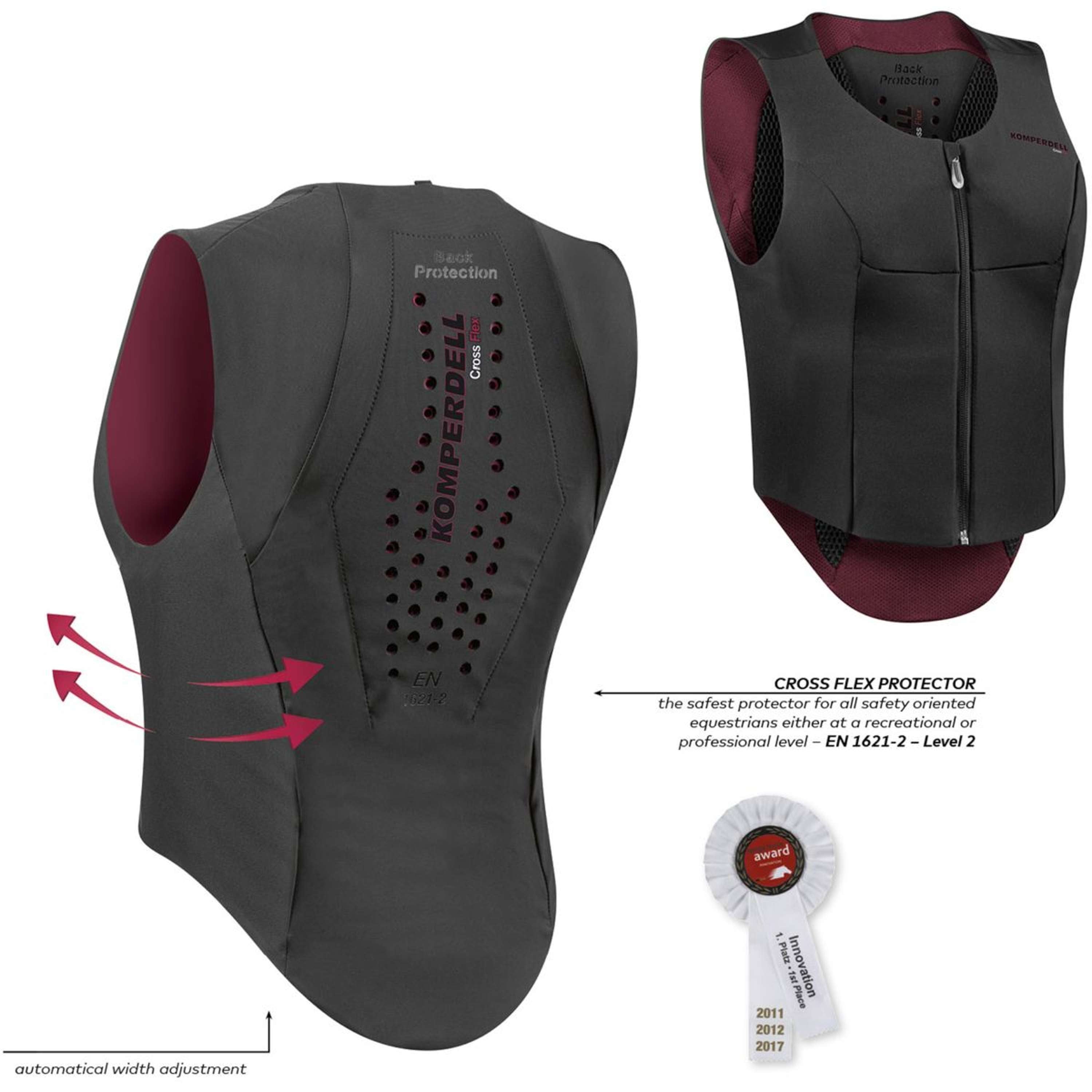 Komperdell Back Protector Flexfit Slim Black/Bordeaux