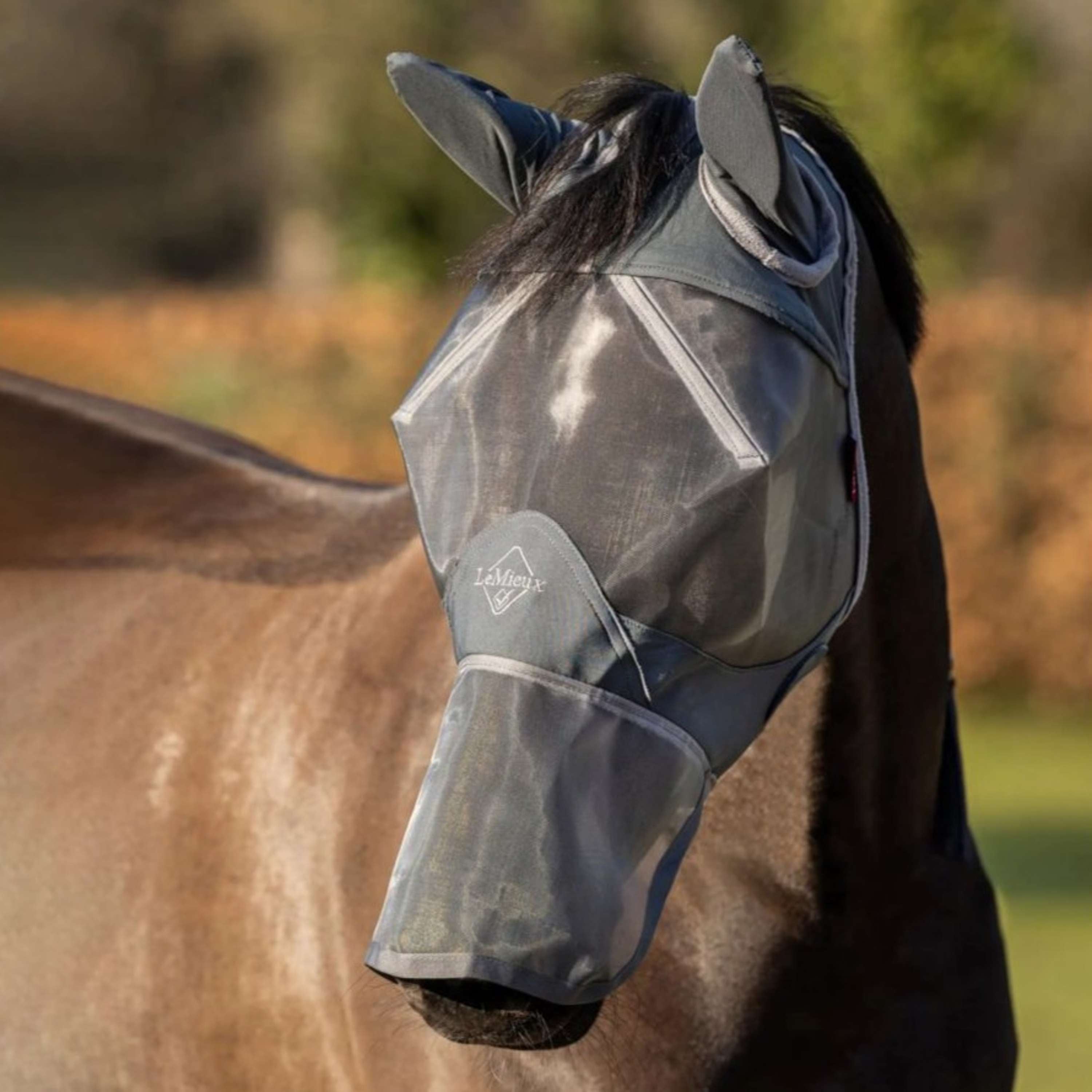 LeMieux Fly Mask ArmourShield Pro Full Grey