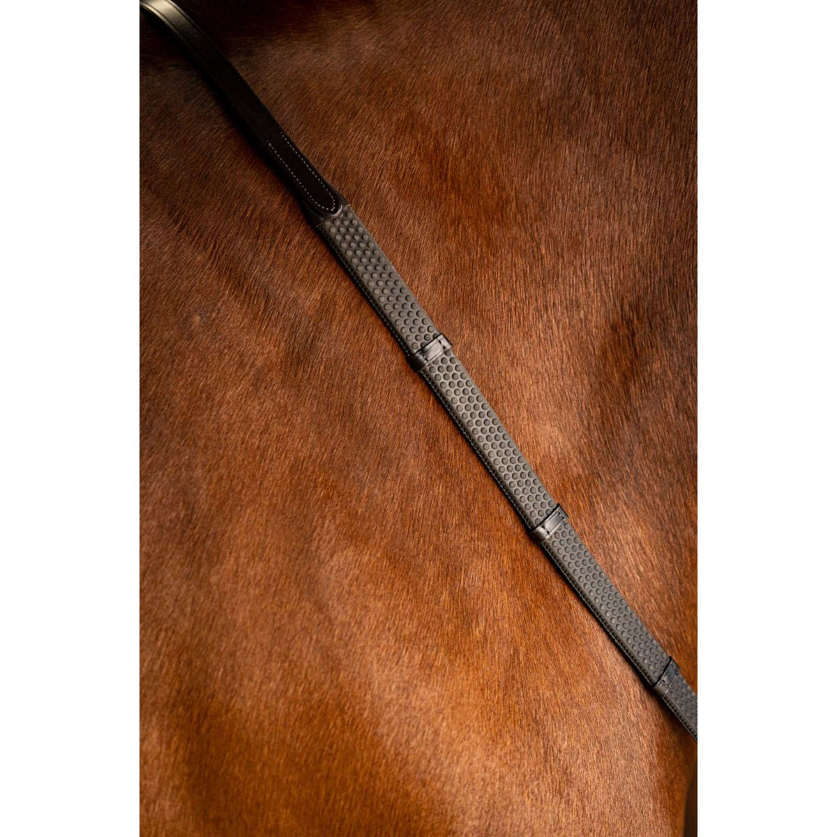 LeMieux Reins Arika Soft Rubber with Stopper Brown/Silver