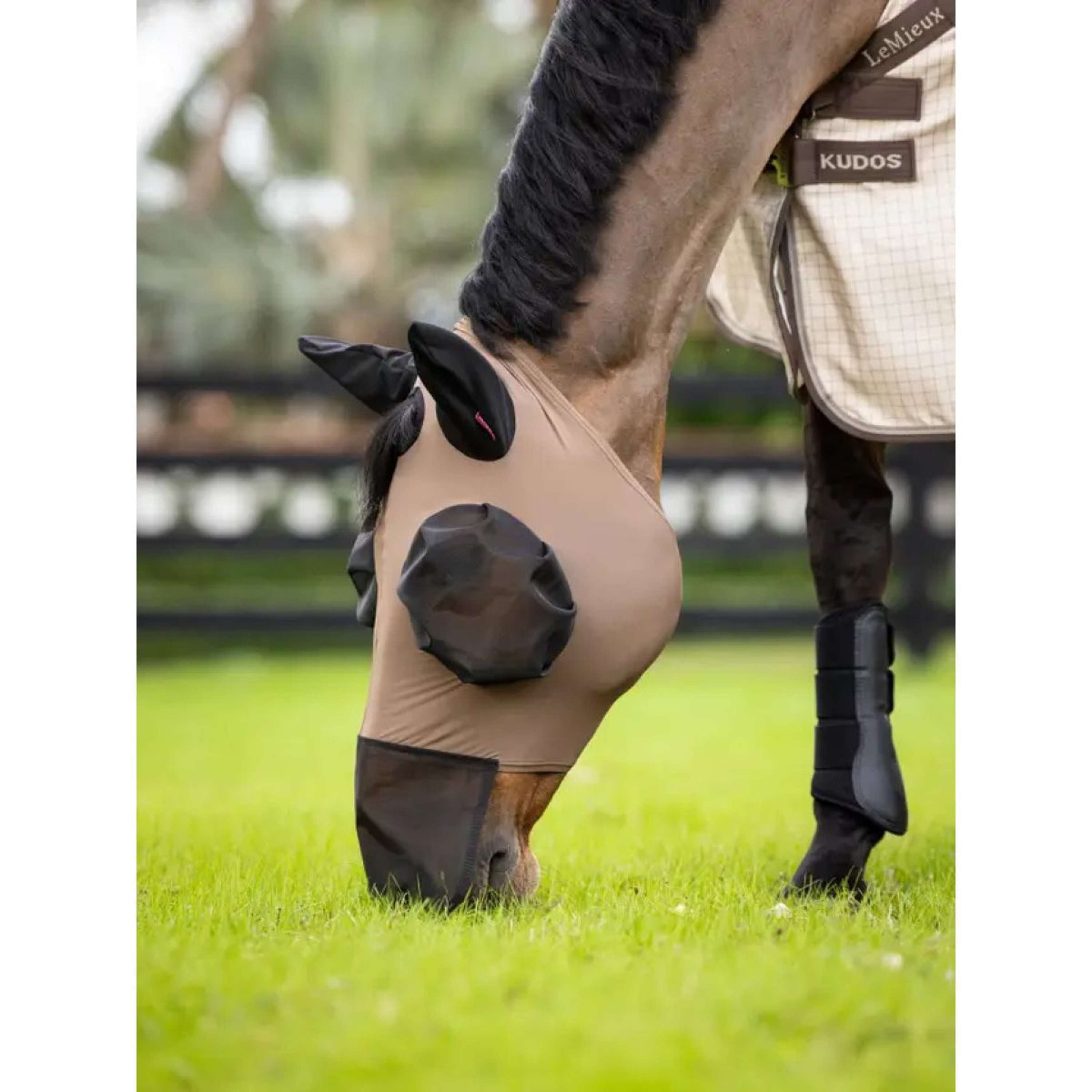 LeMieux Fly Mask Bug Relief With Nose Protection Walnut
