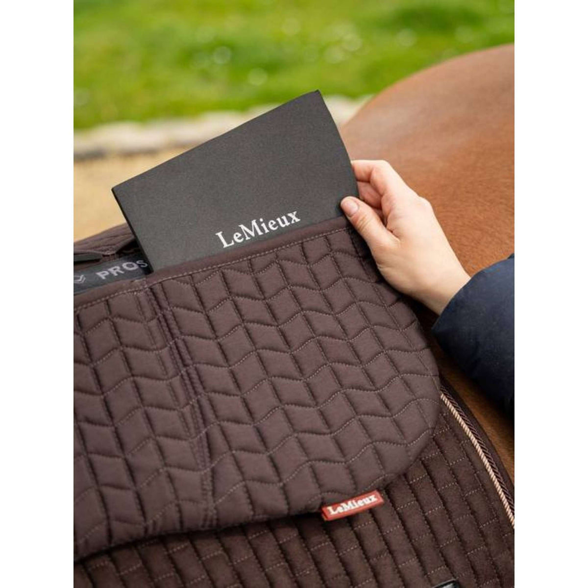 LeMieux Half Pad Prosorb 3 pocket Quilted Brown