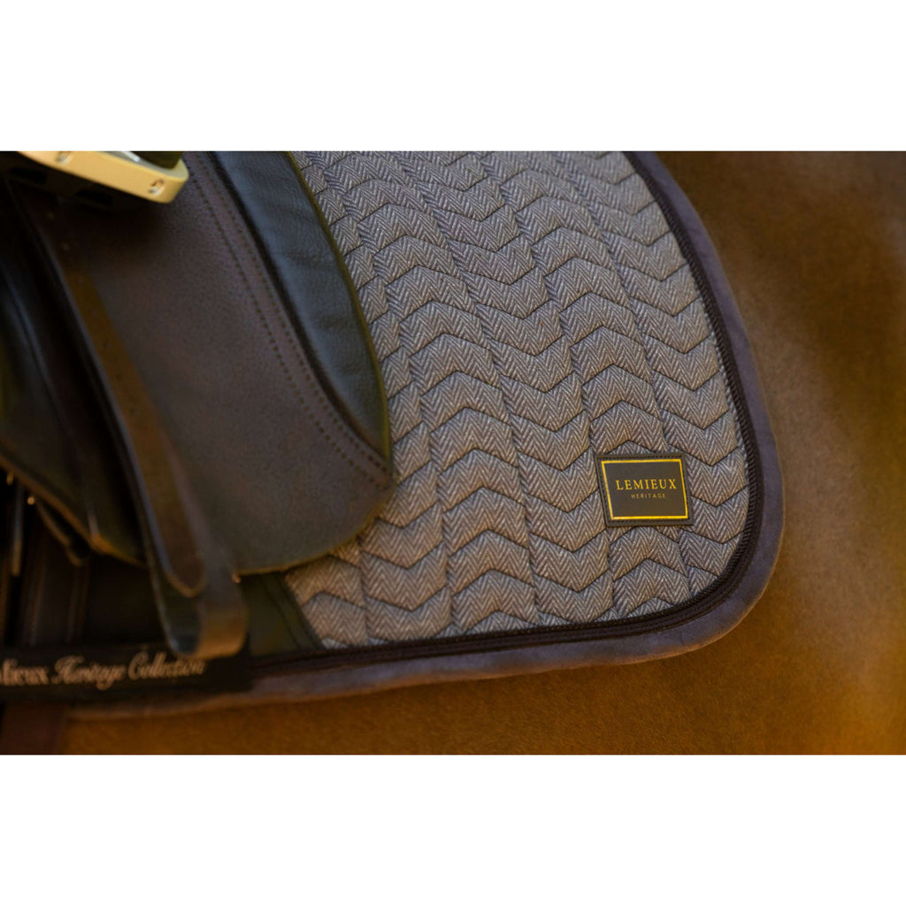 LeMieux Saddlepad Heritage Herringbone Square Dressage Cocoa