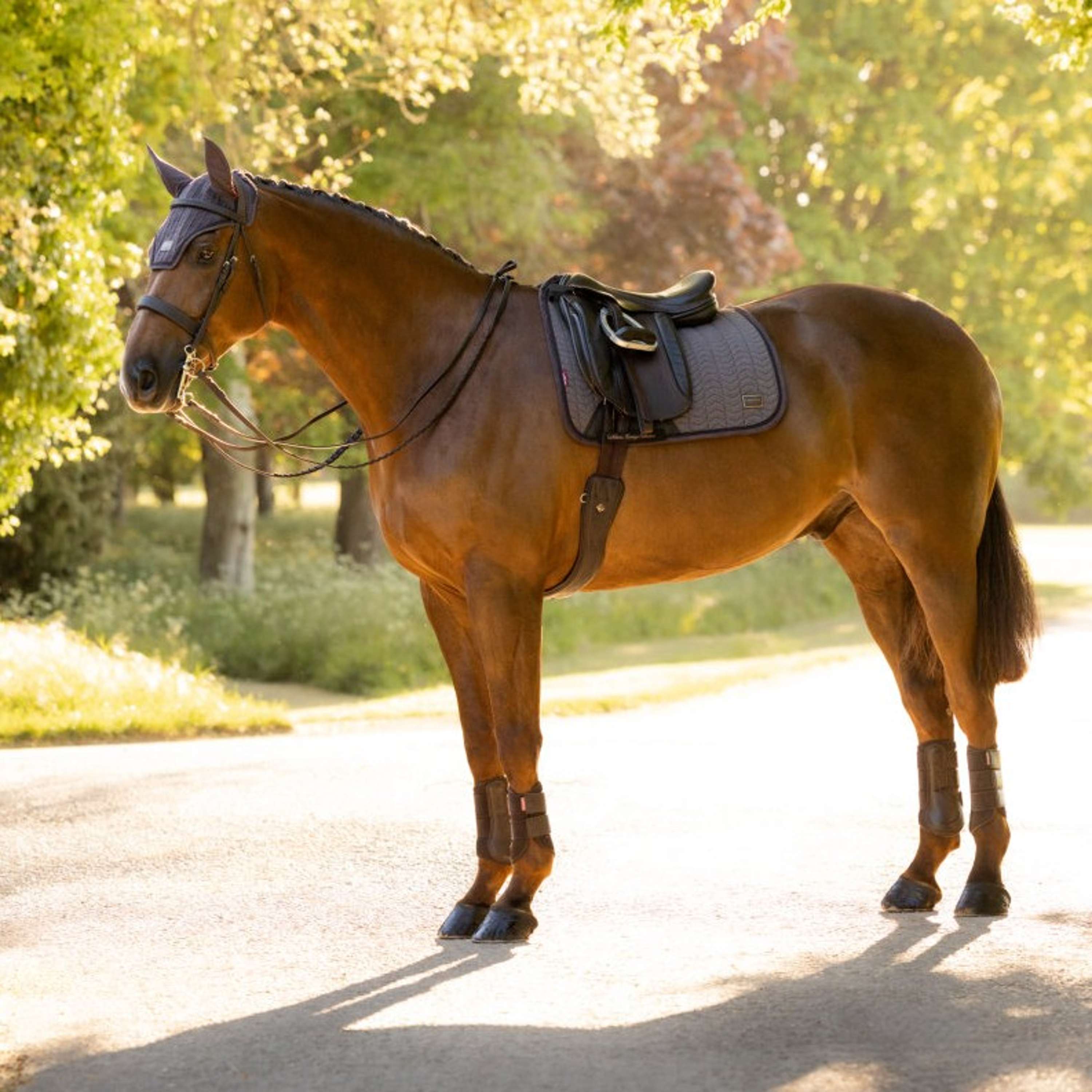 LeMieux Saddlepad Heritage Herringbone Square Dressage Cocoa