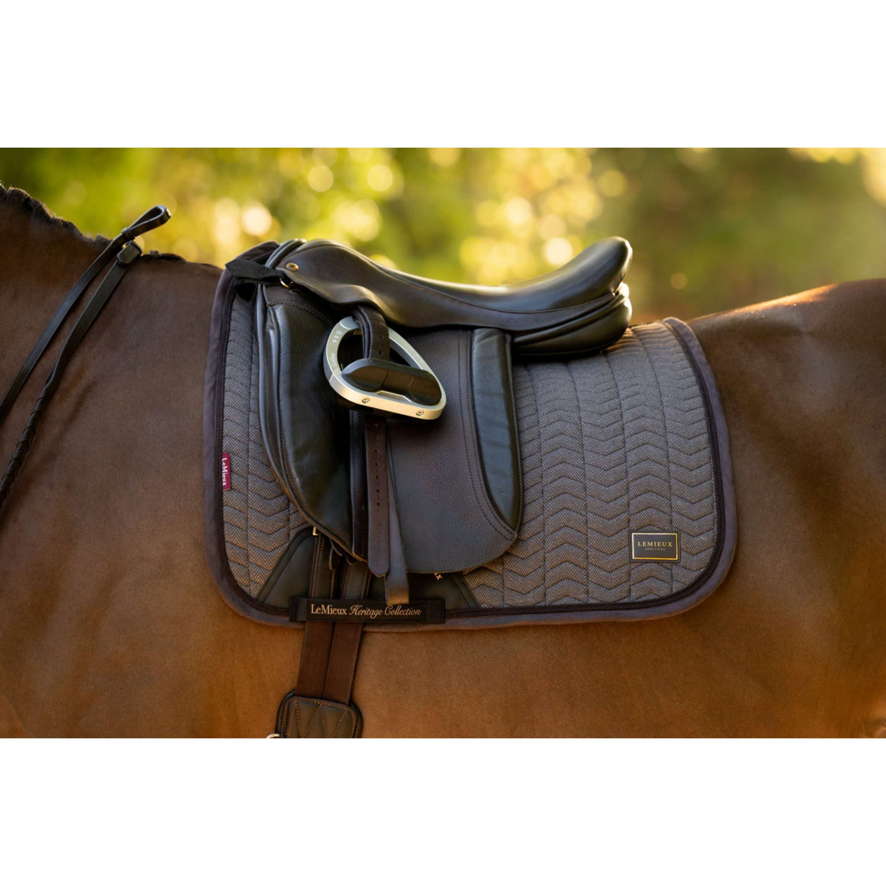 LeMieux Saddlepad Heritage Herringbone Square Dressage Cocoa