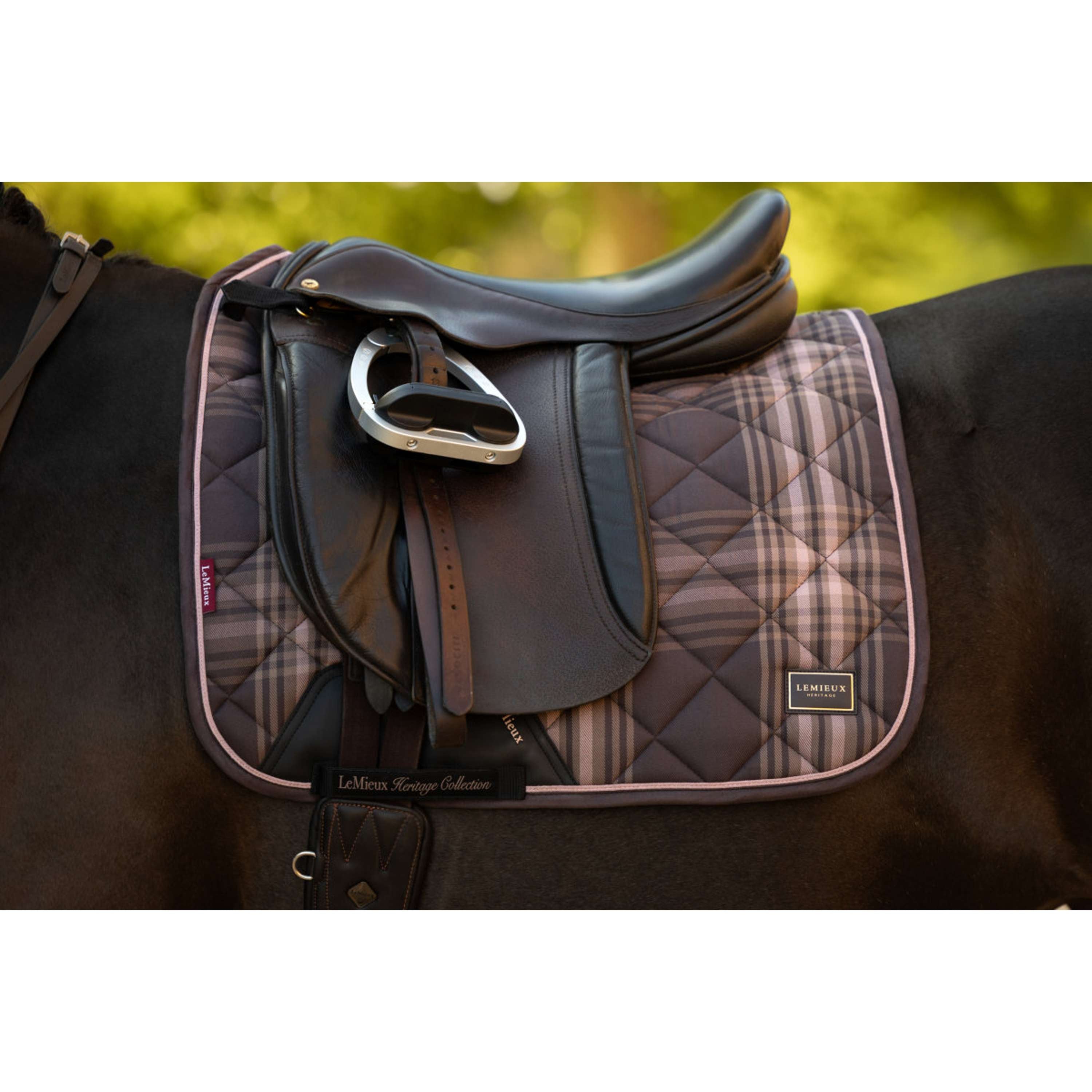 LeMieux Saddlepad Heritage Check Square Dressage Cocoa