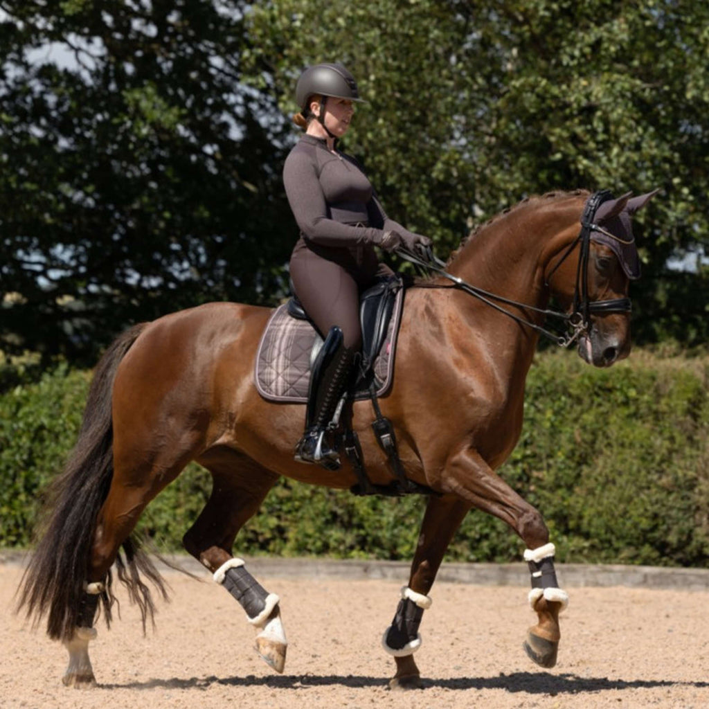LeMieux Saddlepad Heritage Check Square Dressage Cocoa