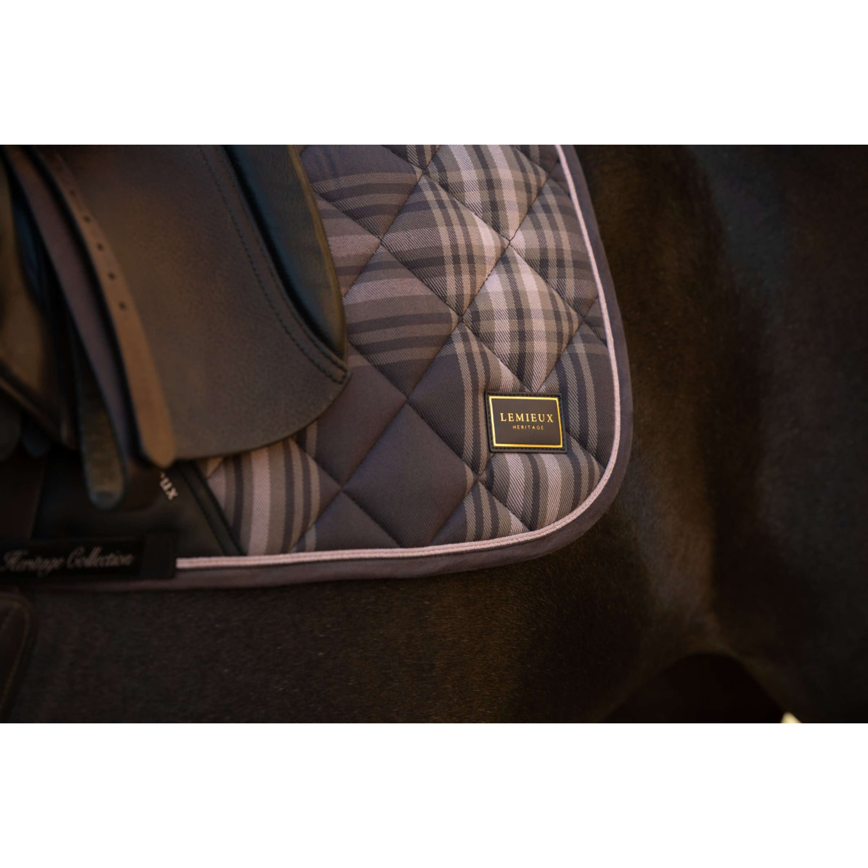 LeMieux Saddlepad Heritage Check Square Dressage Cocoa