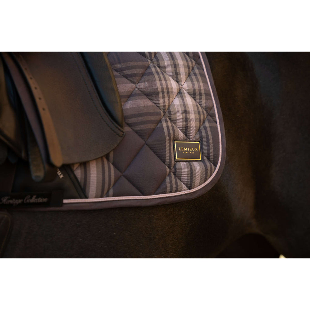 LeMieux Saddlepad Heritage Check Square Dressage Cocoa