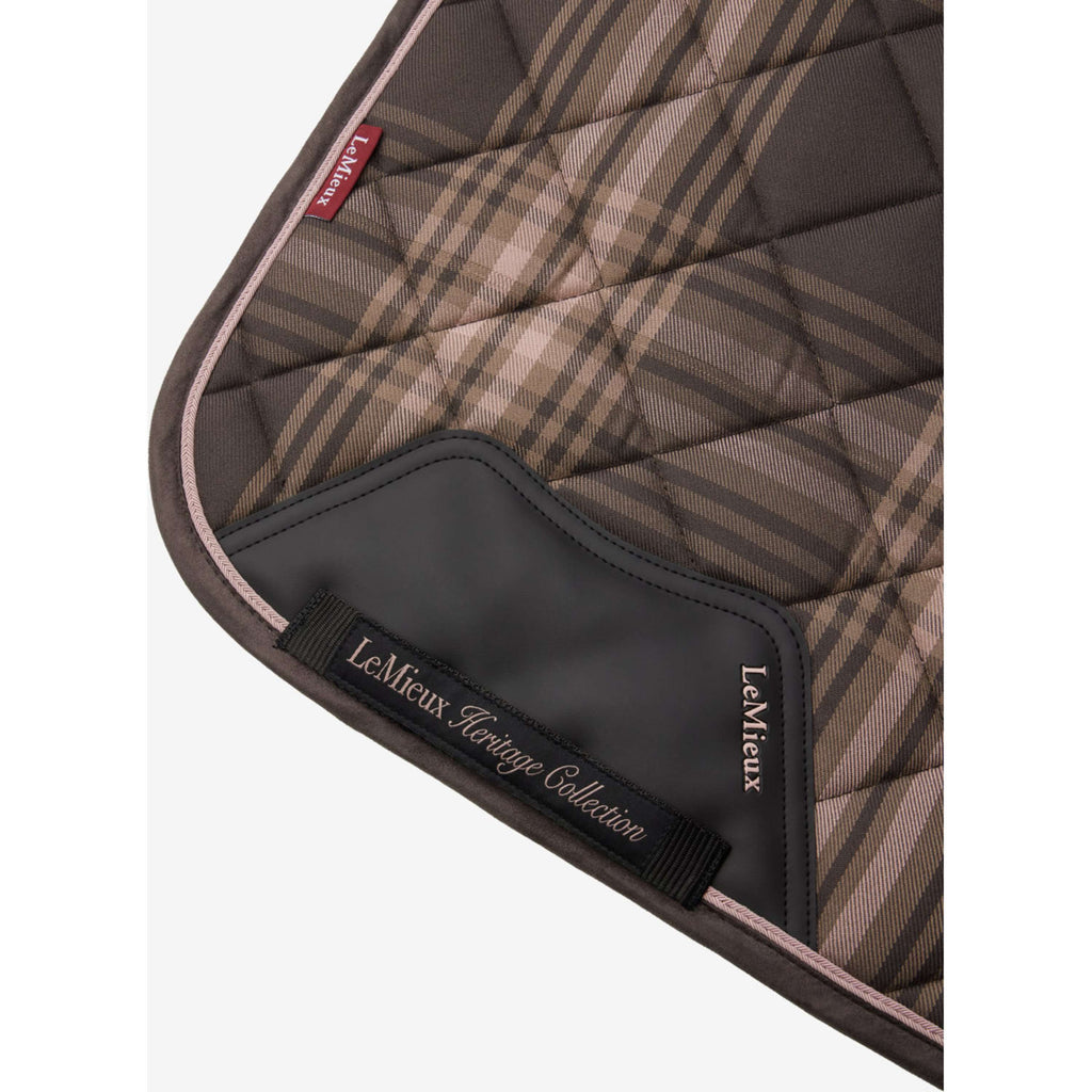 LeMieux Saddlepad Heritage Check Square Dressage Cocoa